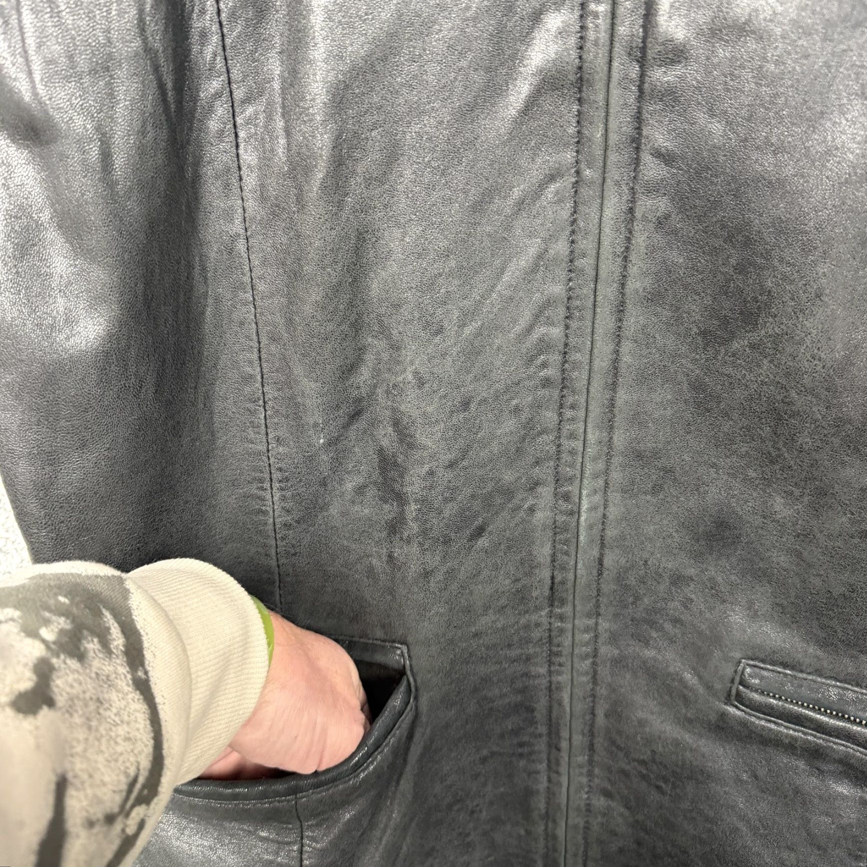 Vintage VTG 90s Preswick & Moore Leather Jacket Mens L Black Biker Streetwear Motorcycle Shirt Coat Jacket Size US L / EU 52-54 / 3 - 5 Thumbnail