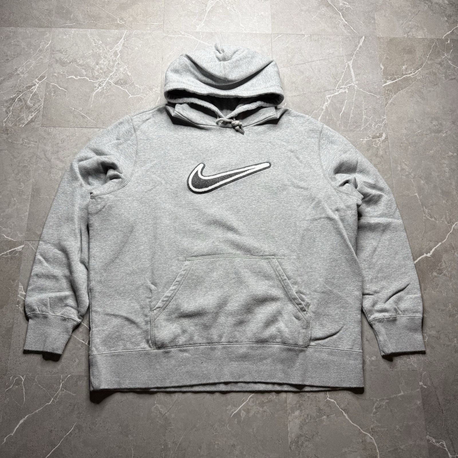 Nike 2000s Nike Heather Grey Big Swoosh Hoodie Adult 2XL Size US XXL / EU 58 / 5 - 1 Thumbnail