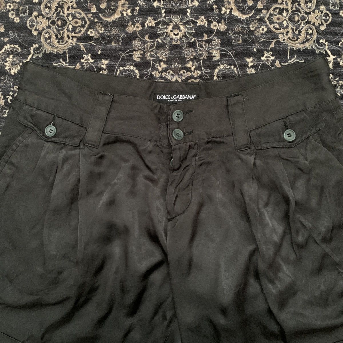 Designer × Dolce & Gabbana Dolce & Gabbana Satin Silk Women's Shorts Size 32" / US 10 / IT 46 - 2 Thumbnail