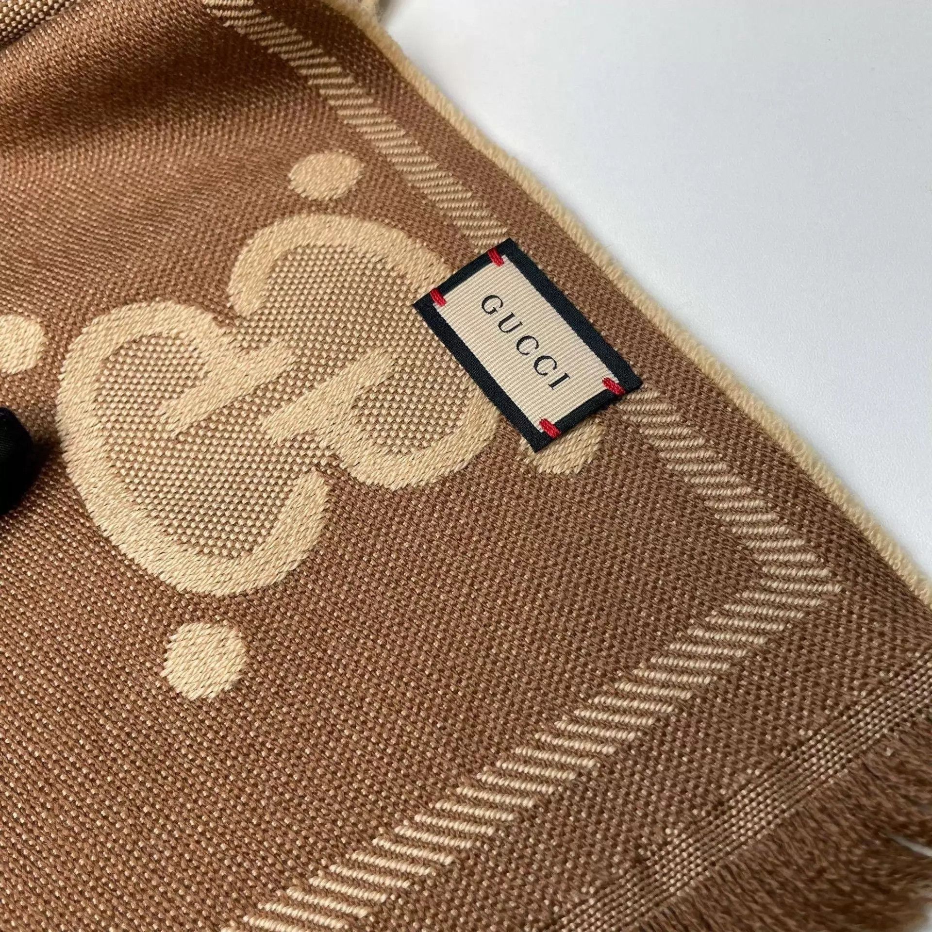 Gucci Gucci double-faced wool GG monogram scarf brown new w/tag Size ONE SIZE - 4 Thumbnail