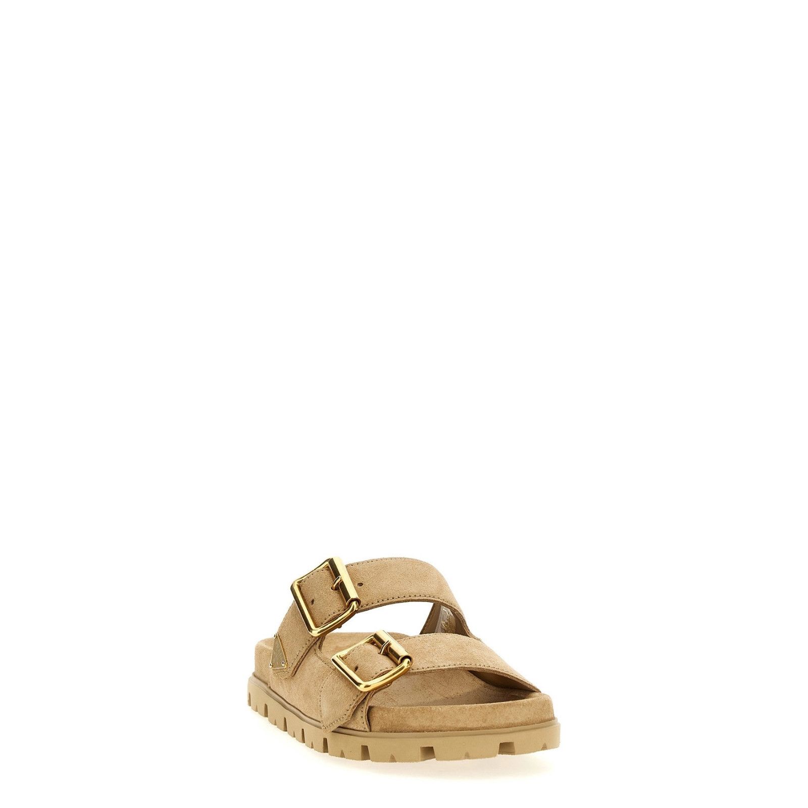Prada PRADA Beige Suede Slide Sandals New & Authentic (Euro Size:7 Size US 7 / IT 37 - 2 Thumbnail