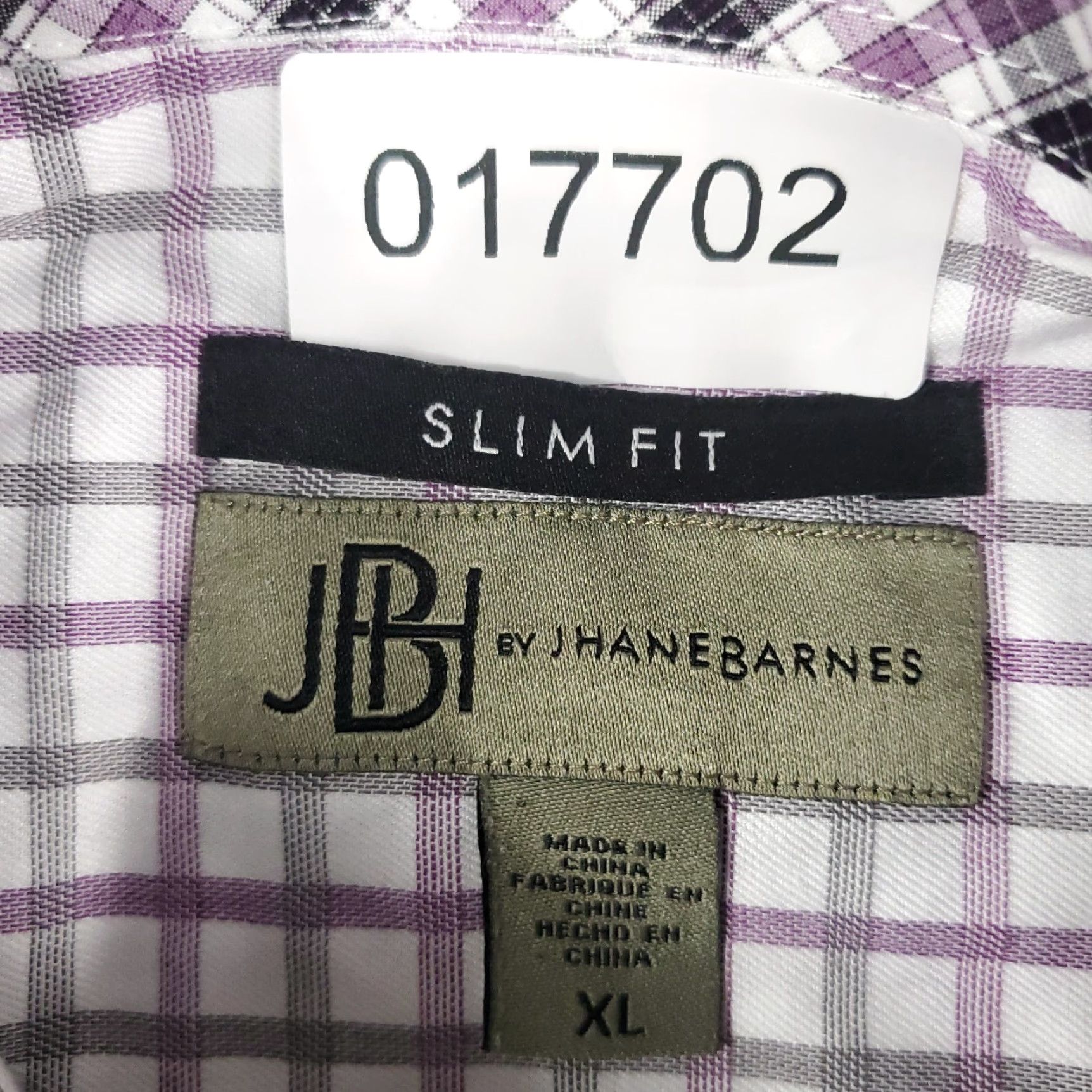 Vintage Jhane Barnes Shirt Mens XL Slim Fit White Purple Check Long Sleeve Button-Up Size US XL / EU 56 / 4 - 6 Thumbnail
