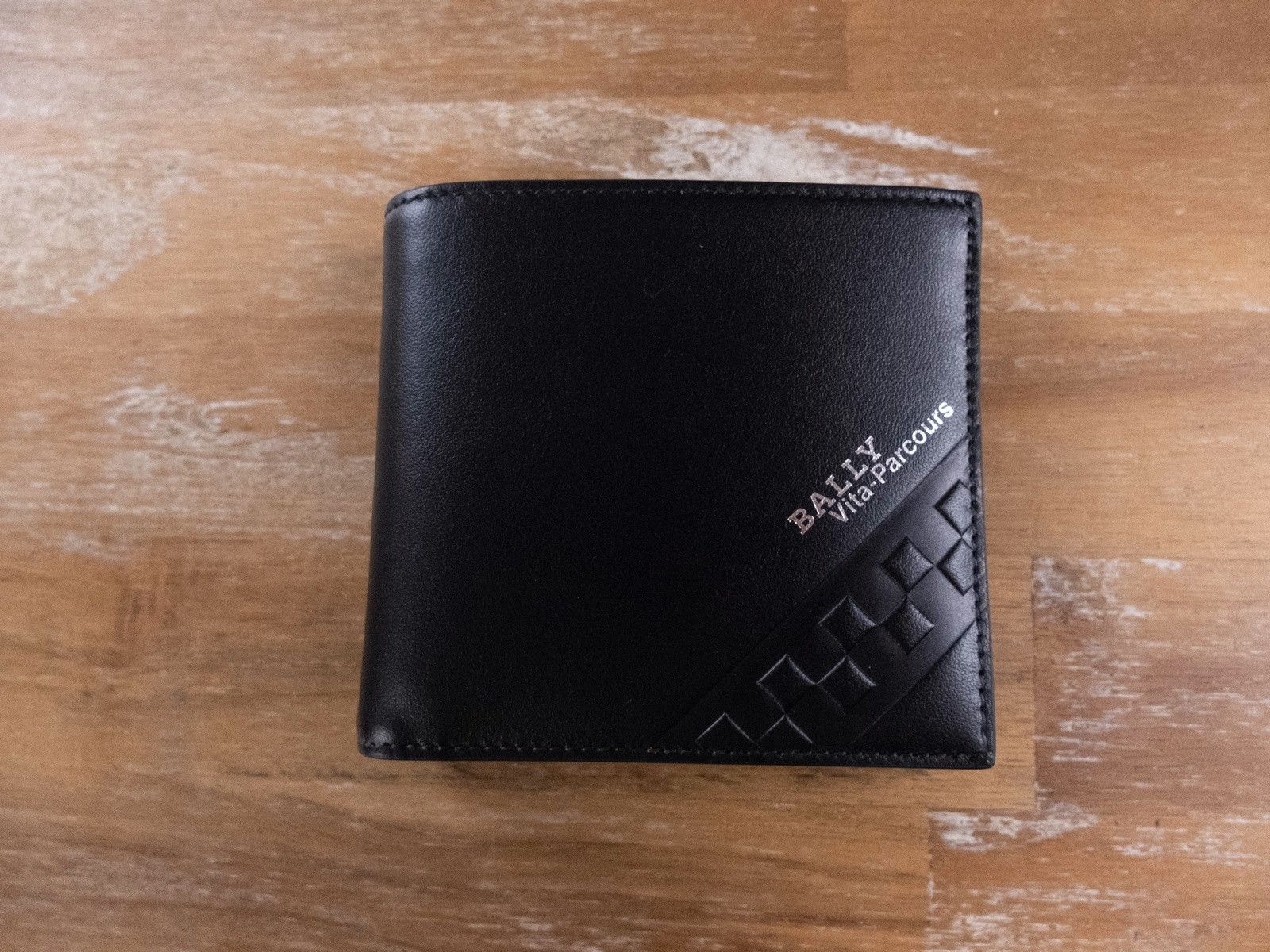 image of Bally Vita-Parcours Black Leather Bifold Wallet Authentic, Men's