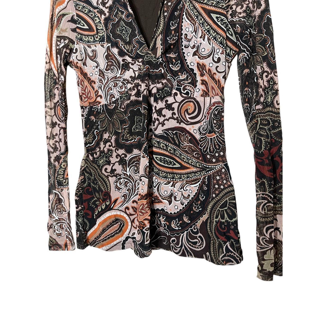 I.N.C Vintage INC International Concepts Y2K Long Sleeve Paisley Top Size S Size S / US 4 / IT 40 - 3 Thumbnail