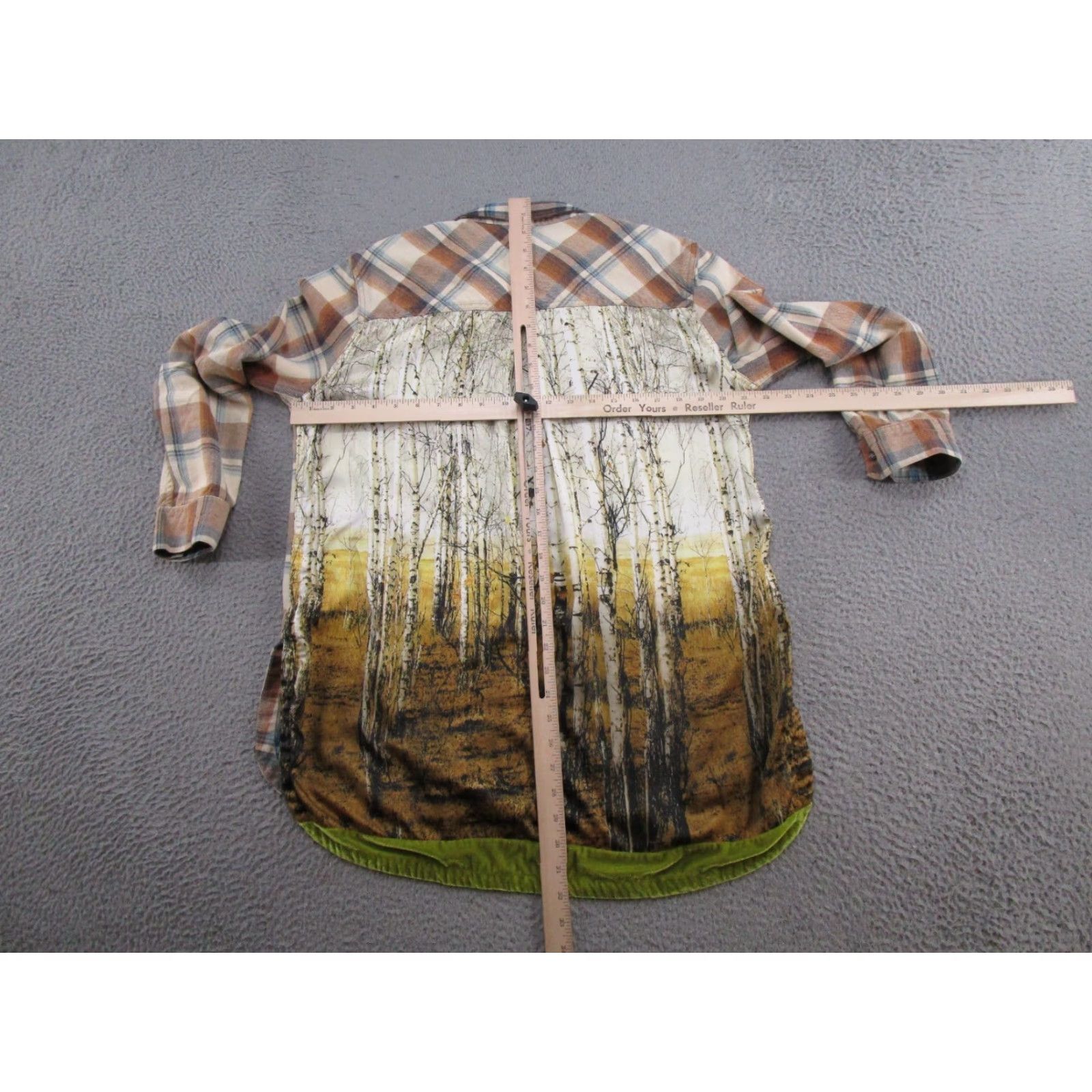 Anthropologie Aratta Silent Journey Plaid Shirt L Multicolor Cotton Linen Rayon Button-Up Long Sleeve Women's Tunic Art Bohemian Western Style Size L / US 10 / IT 46 - 6 Thumbnail