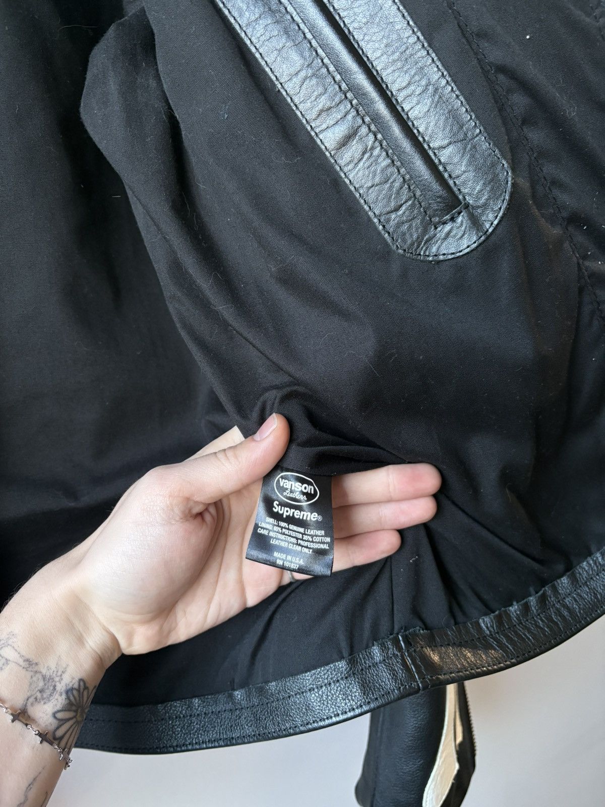 Supreme × Vanson Leathers Supreme X Vanson leathers SS17 "bones" leather jacket Size US L / EU 52-54 / 3 - 10 Thumbnail