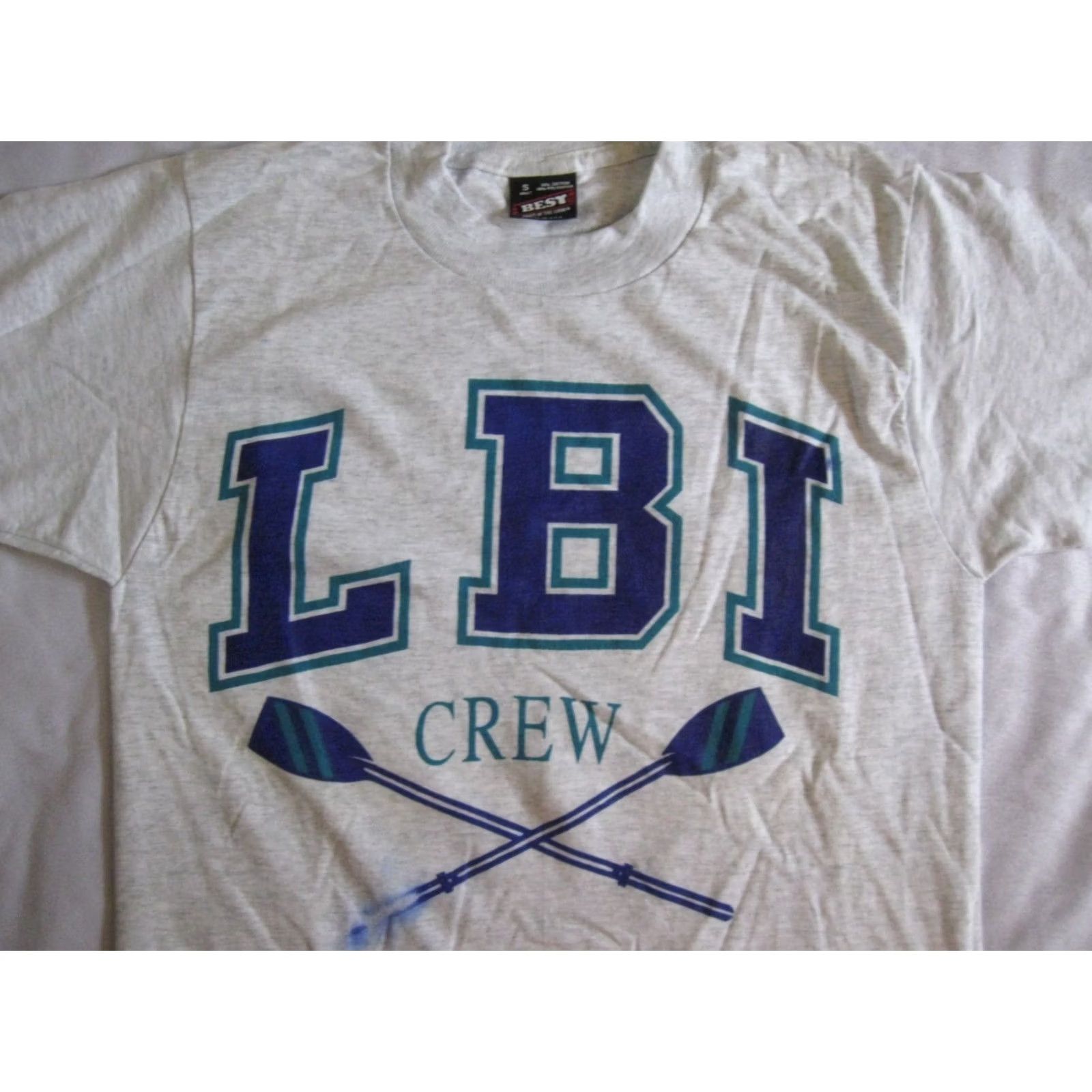 Fruit Of The Loom LBI Crew T-Shirt Small Adult Vintage Beach Graphics Fruit of the Loom Best Gray Size US S / EU 44-46 / 1 - 4 Thumbnail