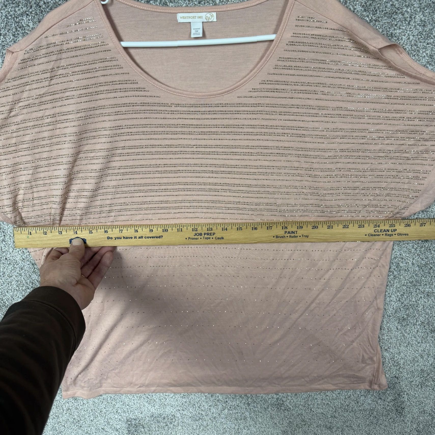 Vintage VINTAGE Westport 1962 Tunic Top Womens 3X Plus Pink Studs Striped Ethereal Shimmer Boho Size XXL / US 16-18 / IT 52-54 - 5 Thumbnail