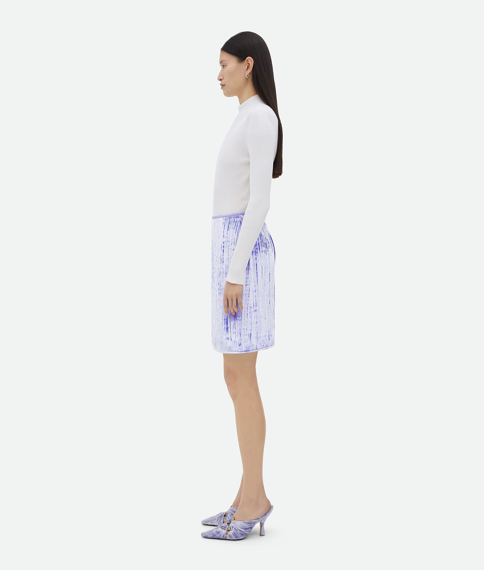Bottega Veneta o1bcso1str0225 Wrapped Viscose And Silk Velvet Mini Skirt Size 27" / US 4 / IT 40 - 2 Thumbnail