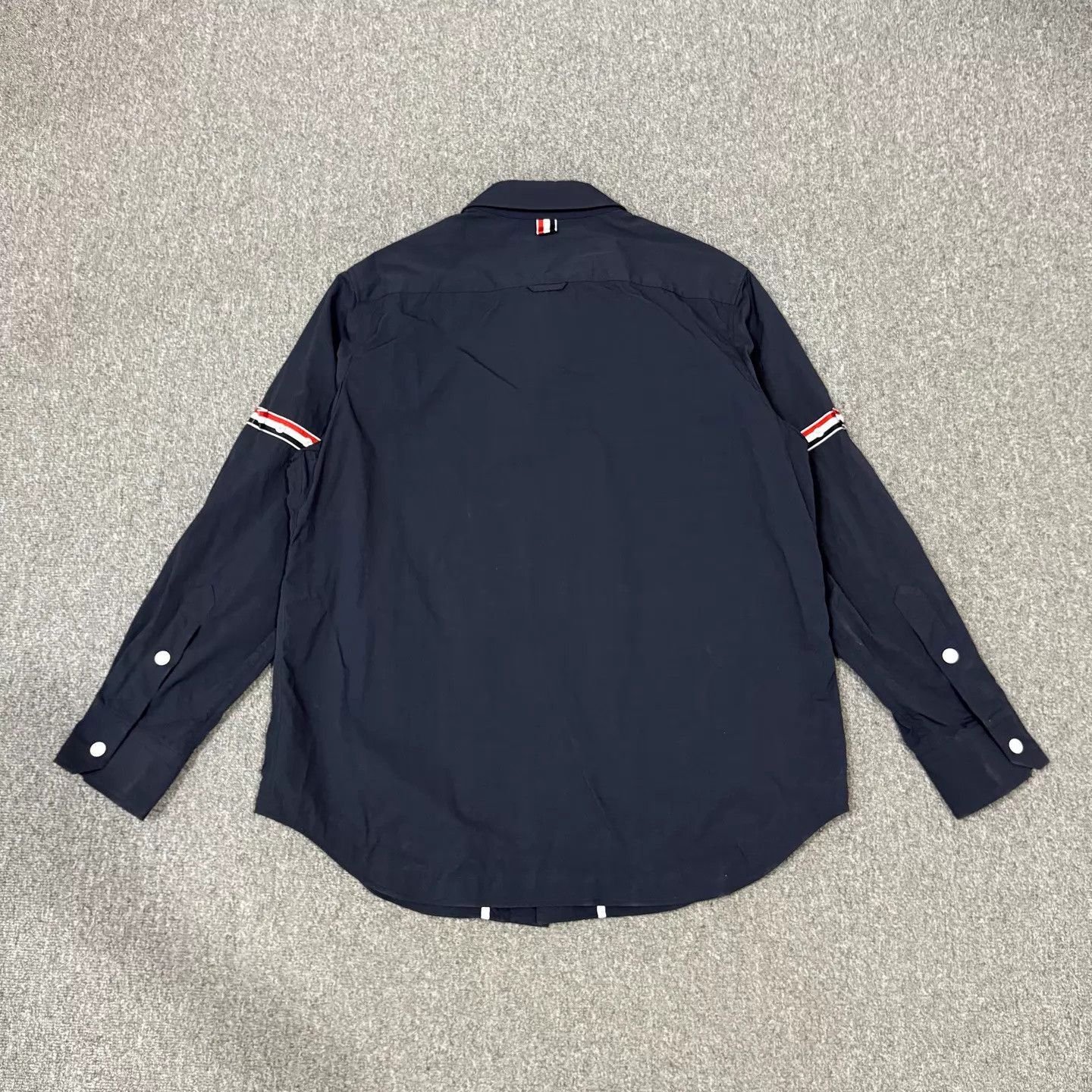 Thom Browne TB Navy Blue Double Logo Cuff Long Sleeve Shirt 4 99 New Size US XL / EU 56 / 4 - 2 Thumbnail