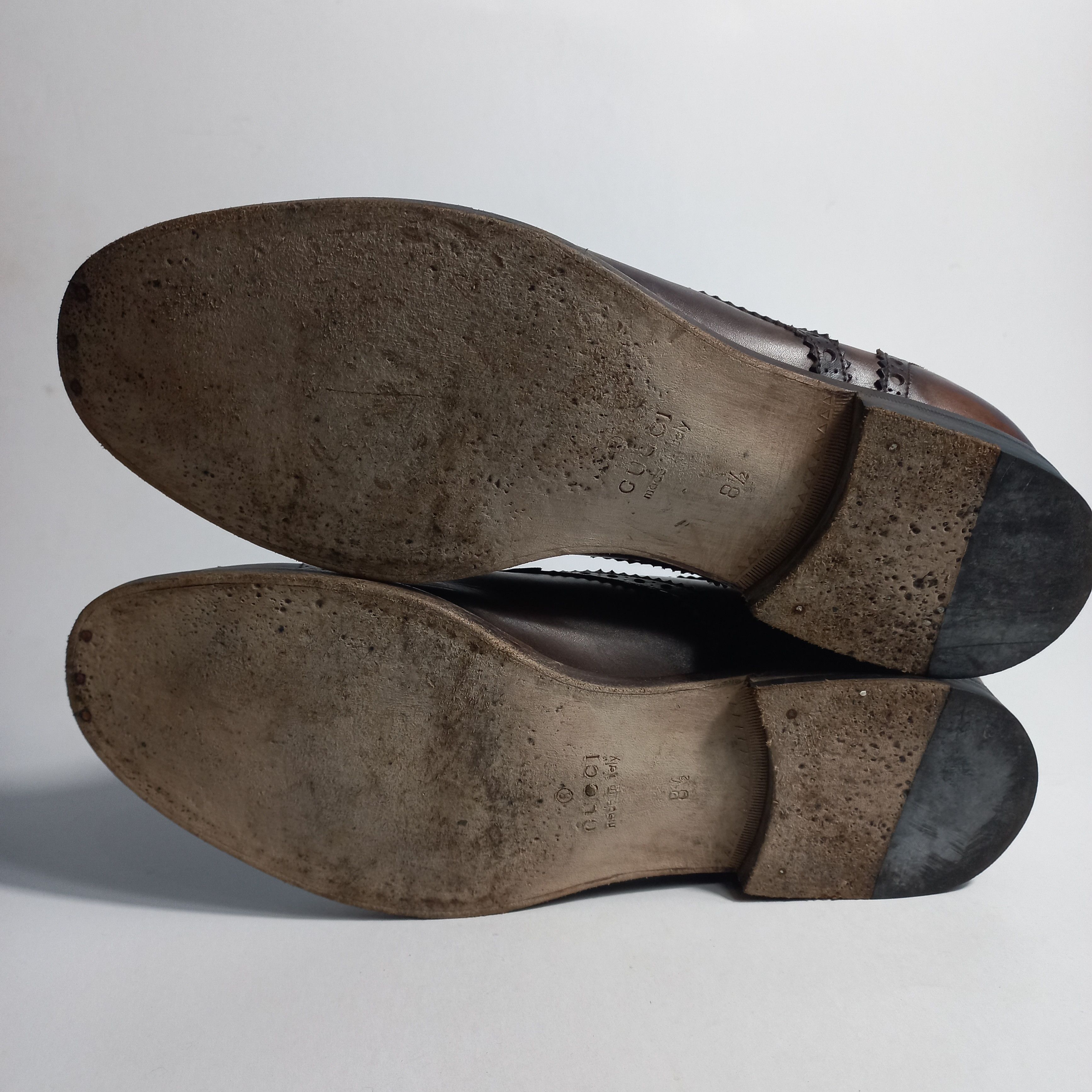 Gucci GUCCI Betis Glamour Oxford Brown Leather Shoes Size US 8.5 / EU 41-42 - 8 Thumbnail
