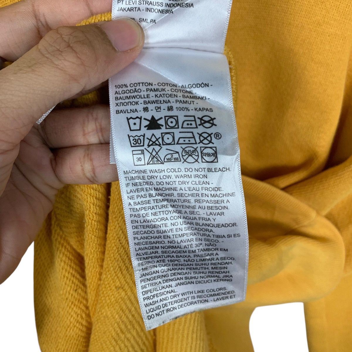 Levi's LEVIS Big Logo Pullover Yellow Hoodies Sweatshirt #1763-C78 Size US L / EU 52-54 / 3 - 19 Thumbnail