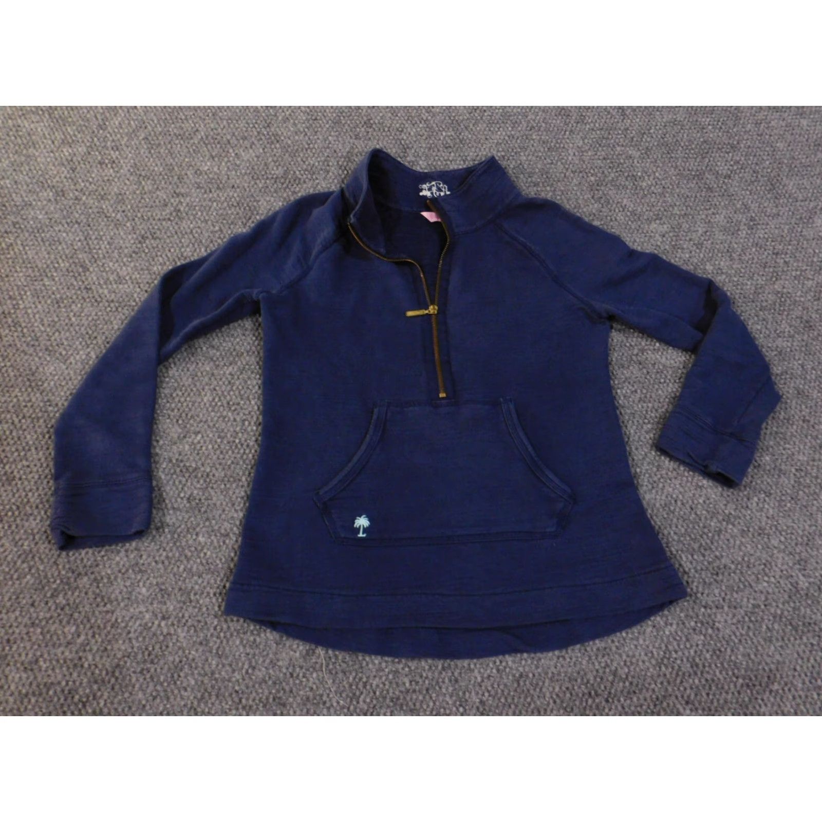 Lilly Pulitzer Lilly Pulitzer Sweater XS Blue Pullover 1/4 Zip Raglan Long Sleeve Mock Neck Women Beach Flower Casual Vintage No Size XS / US 0-2 / IT 36-38 - 2 Thumbnail