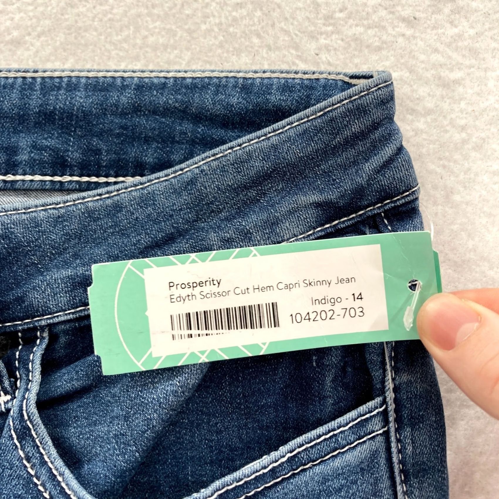 Vintage Stitch Fix Prosperity Edyth Capri Capri Skinny Jean Women's 32 Blue Size 24" / US 00 / IT 34 - 4 Thumbnail