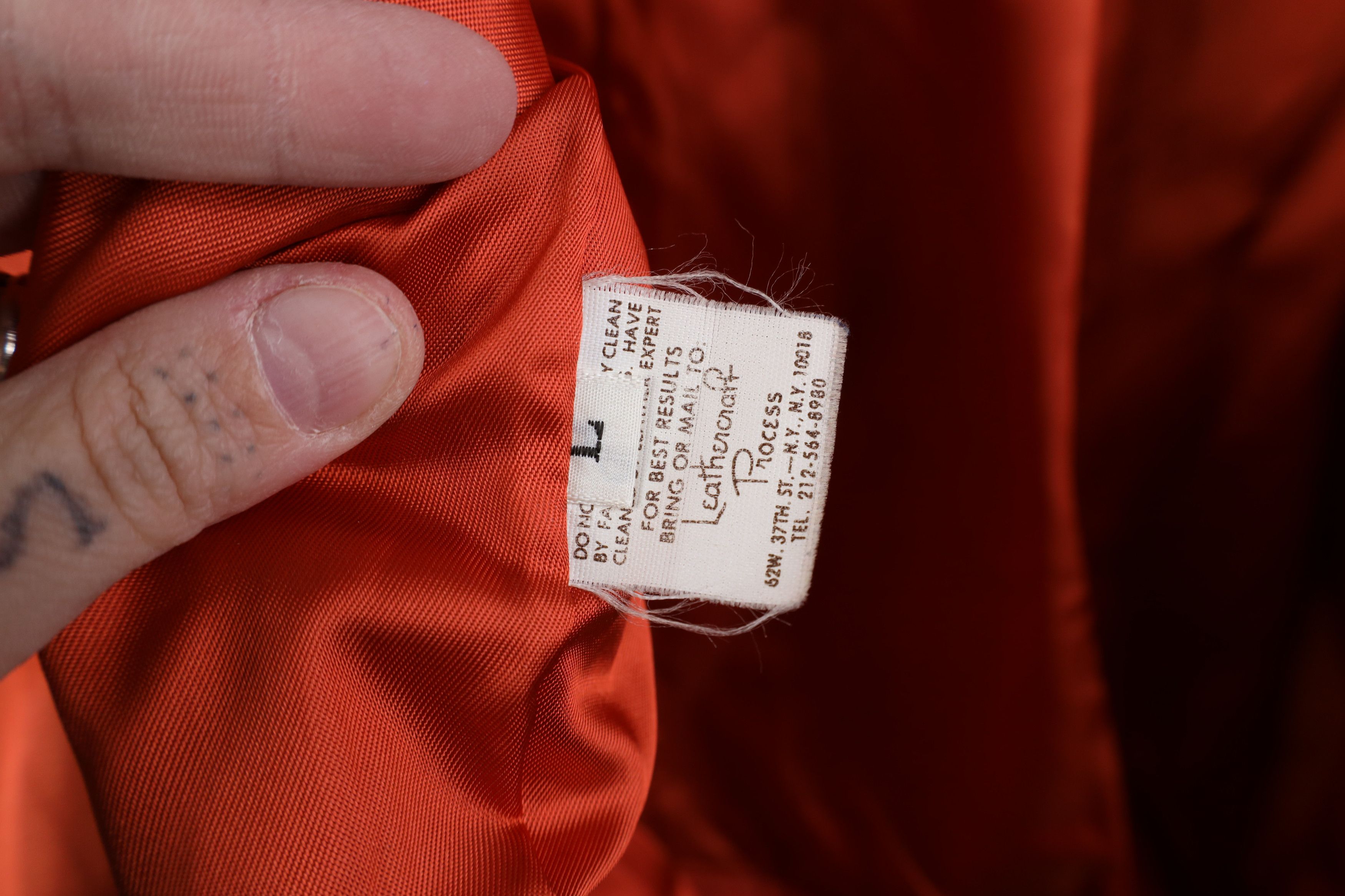 Vintage Vintage 80s Mid Mod Soft Leather Button Back Jacket Coral Size L / US 10 / IT 46 - 10 Thumbnail