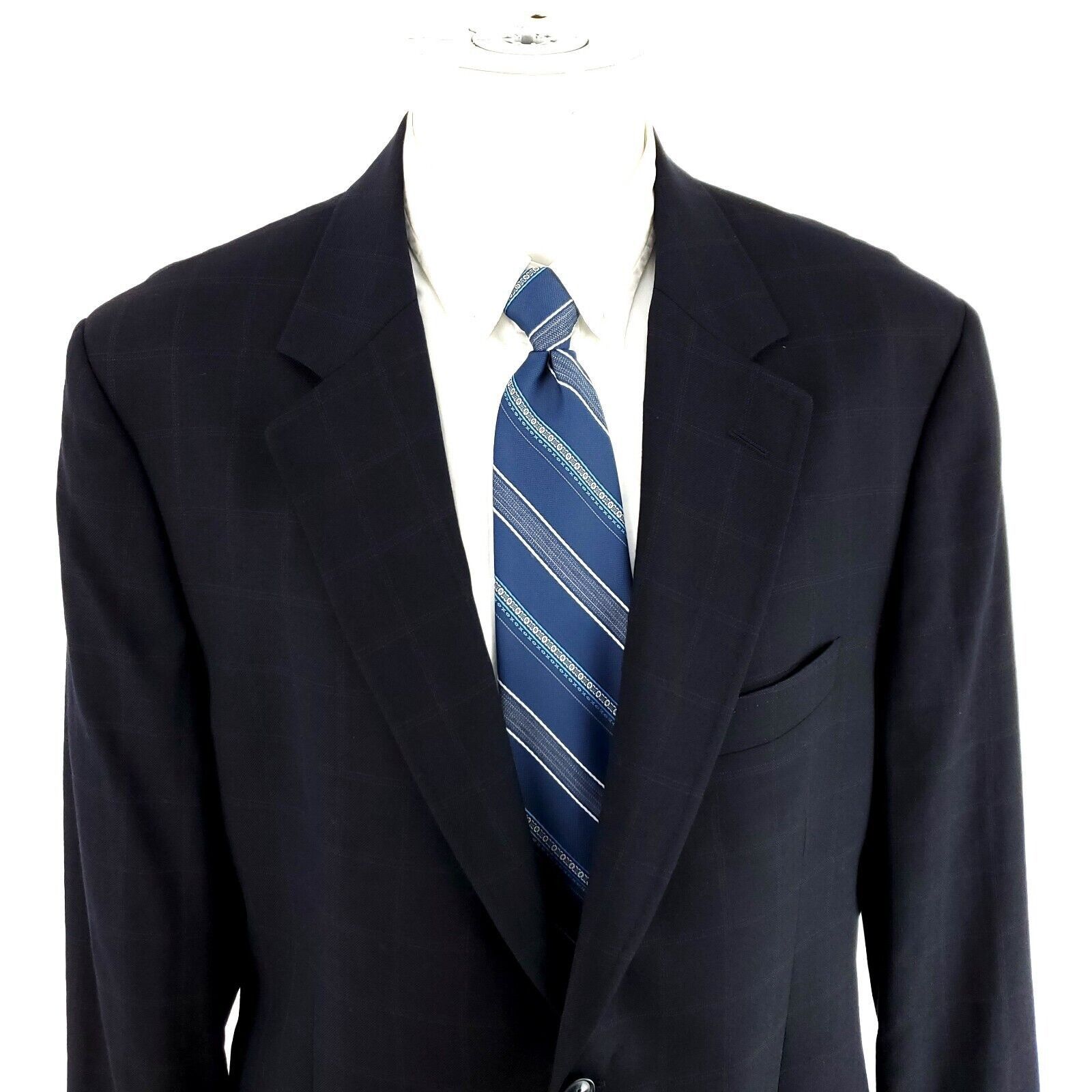 Dolce & Gabbana Dolce & Gabbana Virgin Wool 2 Button Blazer 44R Blue W/ Brow Size 44R - 1 Thumbnail
