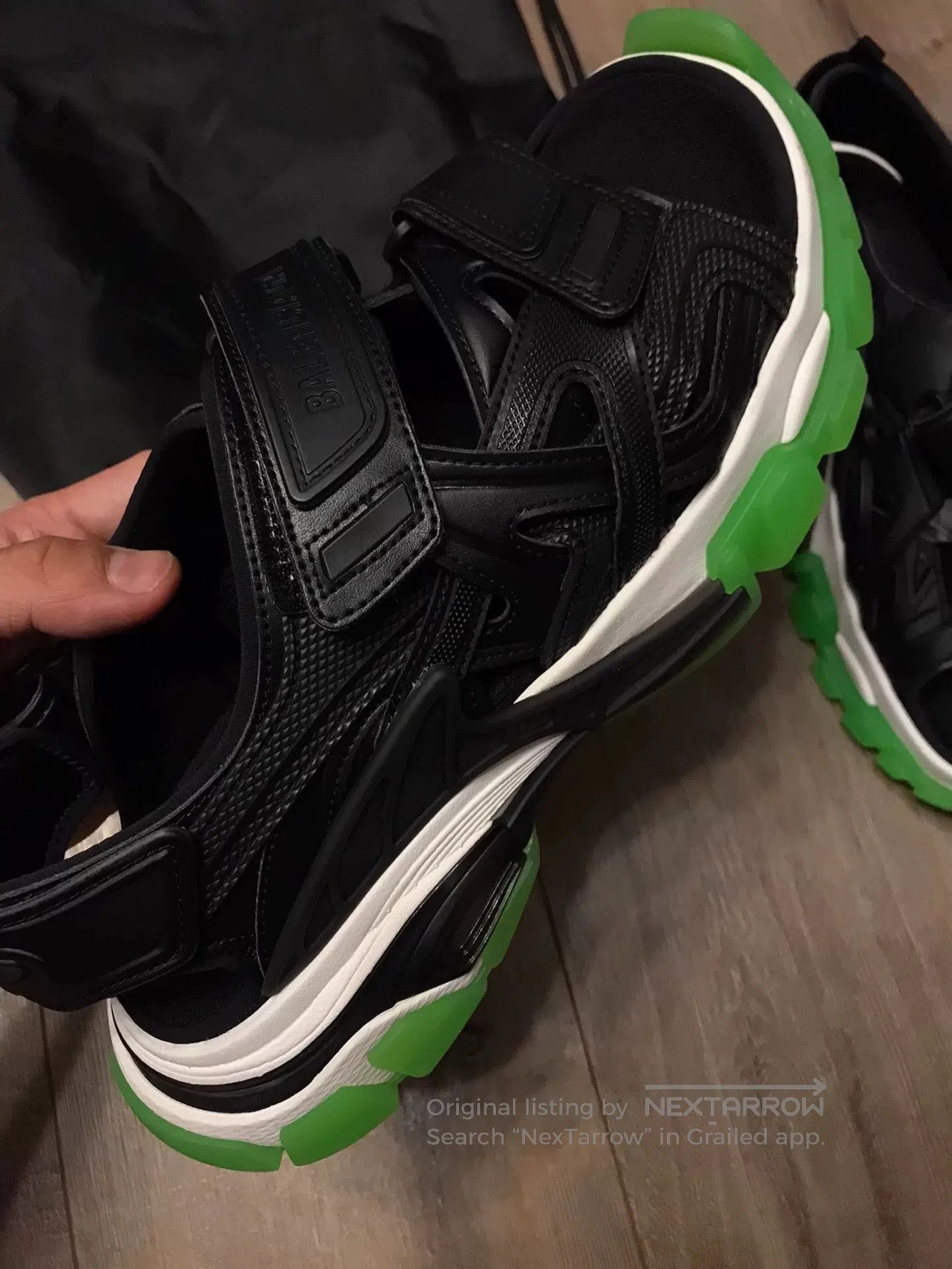 Balenciaga Balenciaga Black Green Sole Sandals. Size US 9 / EU 42 - 5 Thumbnail