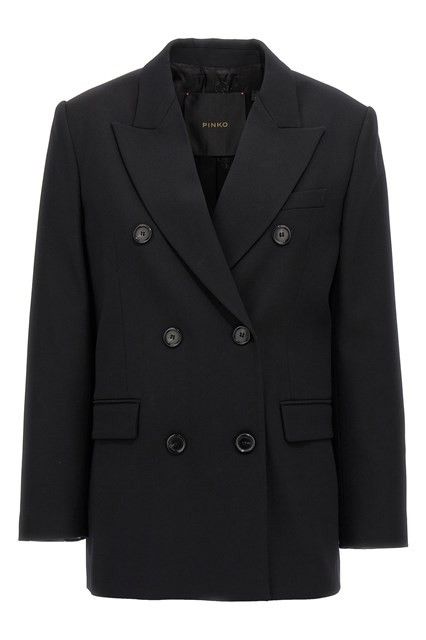 Pinko o1s22i1n0824 Double Breasted Blazer in Black Size M / US 6-8 / IT 42-44 - 1 Thumbnail