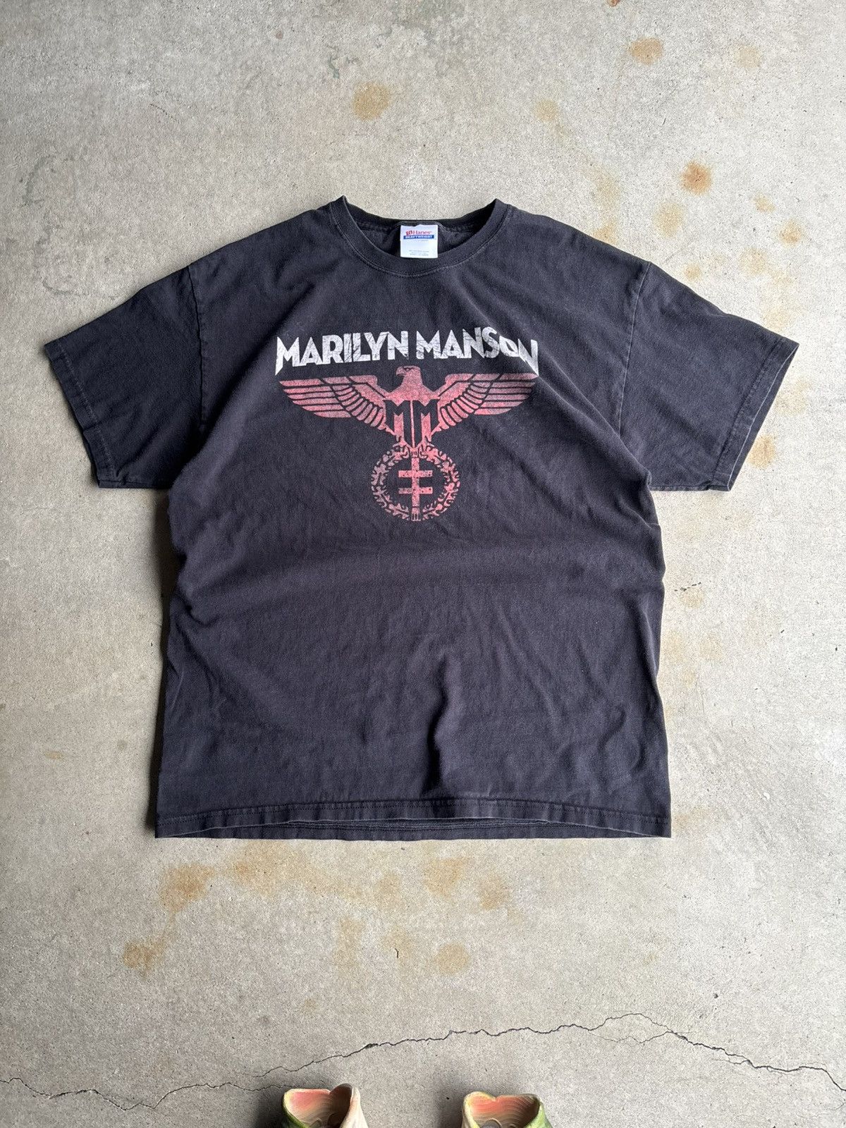 Band Tees Crazy Marilyn Manson Faded Black Grunge Punk Tour Tee Size US L / EU 52-54 / 3 - 1 Thumbnail