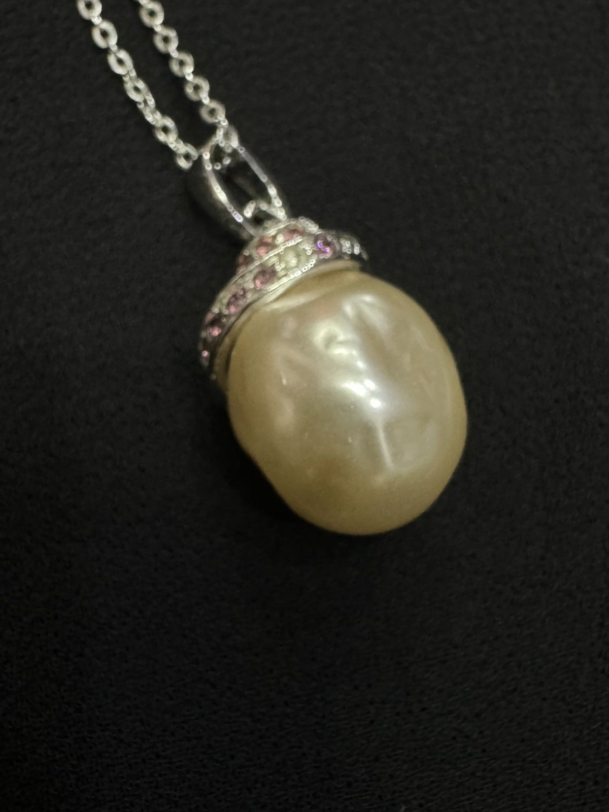 Jewelry × Vintage NATURAL PEARL RUBY STERLING SILVER NECKLACE Size ONE SIZE - 4 Thumbnail