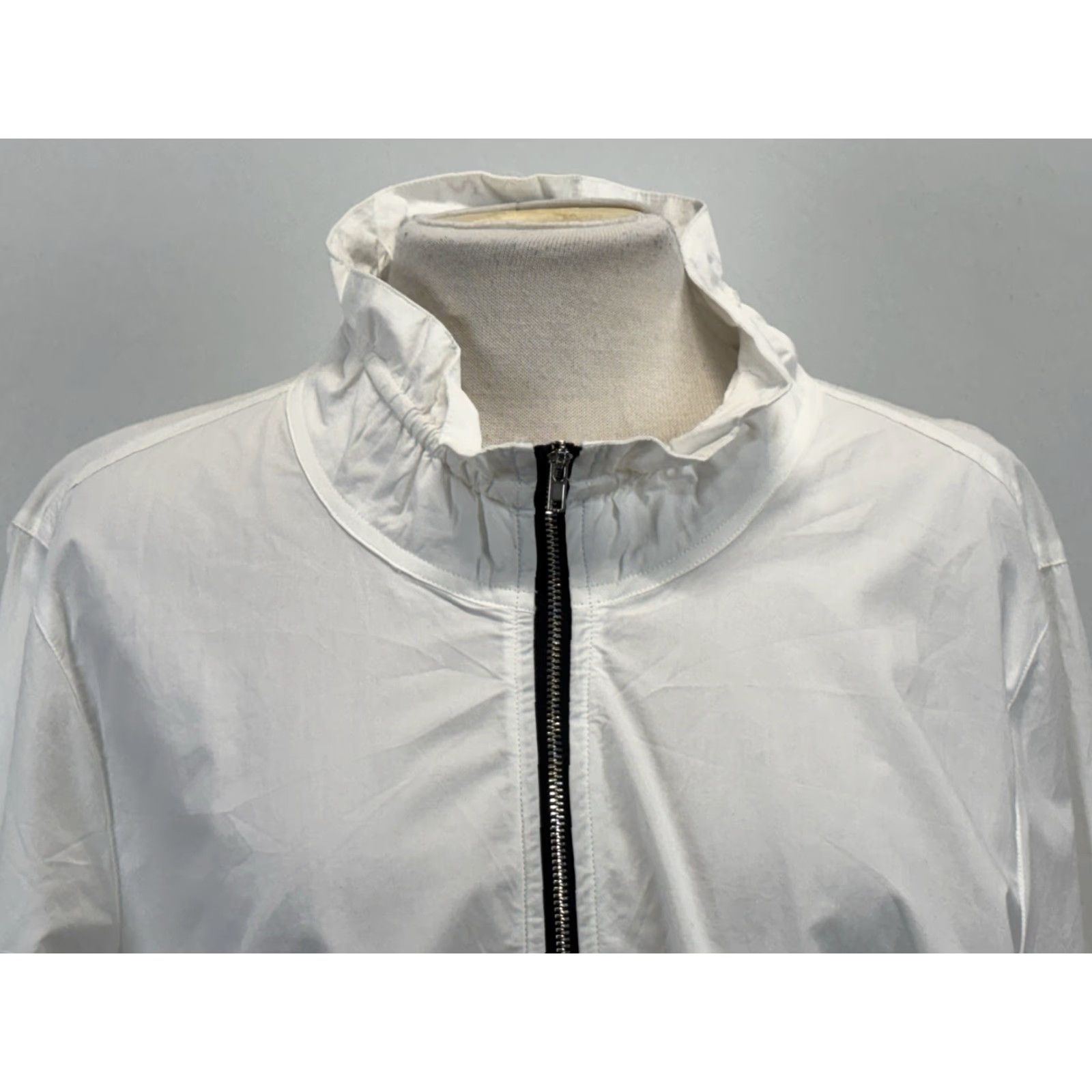 Vintage John Mark Crisp White Shirt Jacket XL Full Zip Mid Length Wire Collar Pleated Size XL / US 12-14 / IT 48-50 - 5 Thumbnail