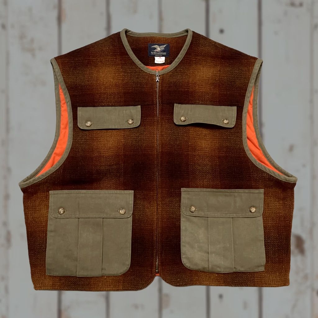 Vintage VINTAGE Willis & Geiger Full Zip Wool Hunting Fishing Tactical Field Camp Vest L Size US L / EU 52-54 / 3 - 1 Thumbnail