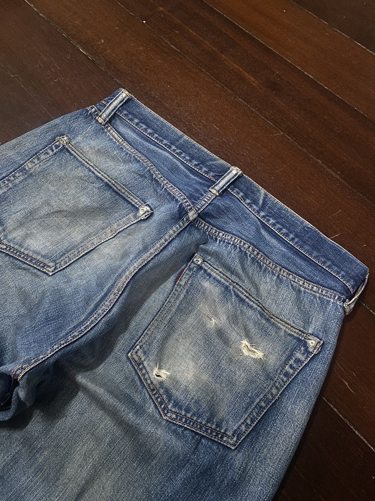 Vintage FIRE 🔥 VINTAGE 90s WAREHOUSE V STITCH DISTRESSED REWORK JEAN Size US 36 / EU 52 - 22 Thumbnail
