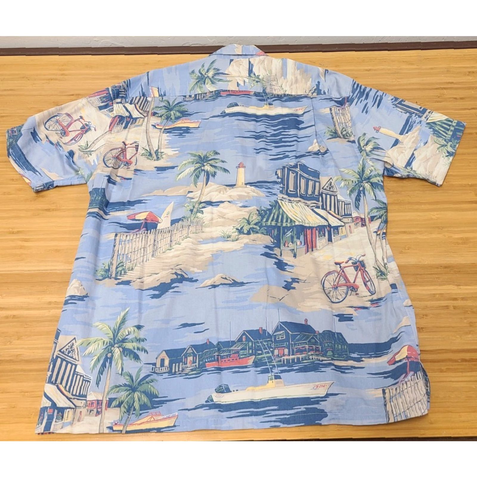 Nautica Nautica Mens Hawaiian Shirt Light Blue Multi Beach Lighthouse Size Large Size US L / EU 52-54 / 3 - 5 Thumbnail