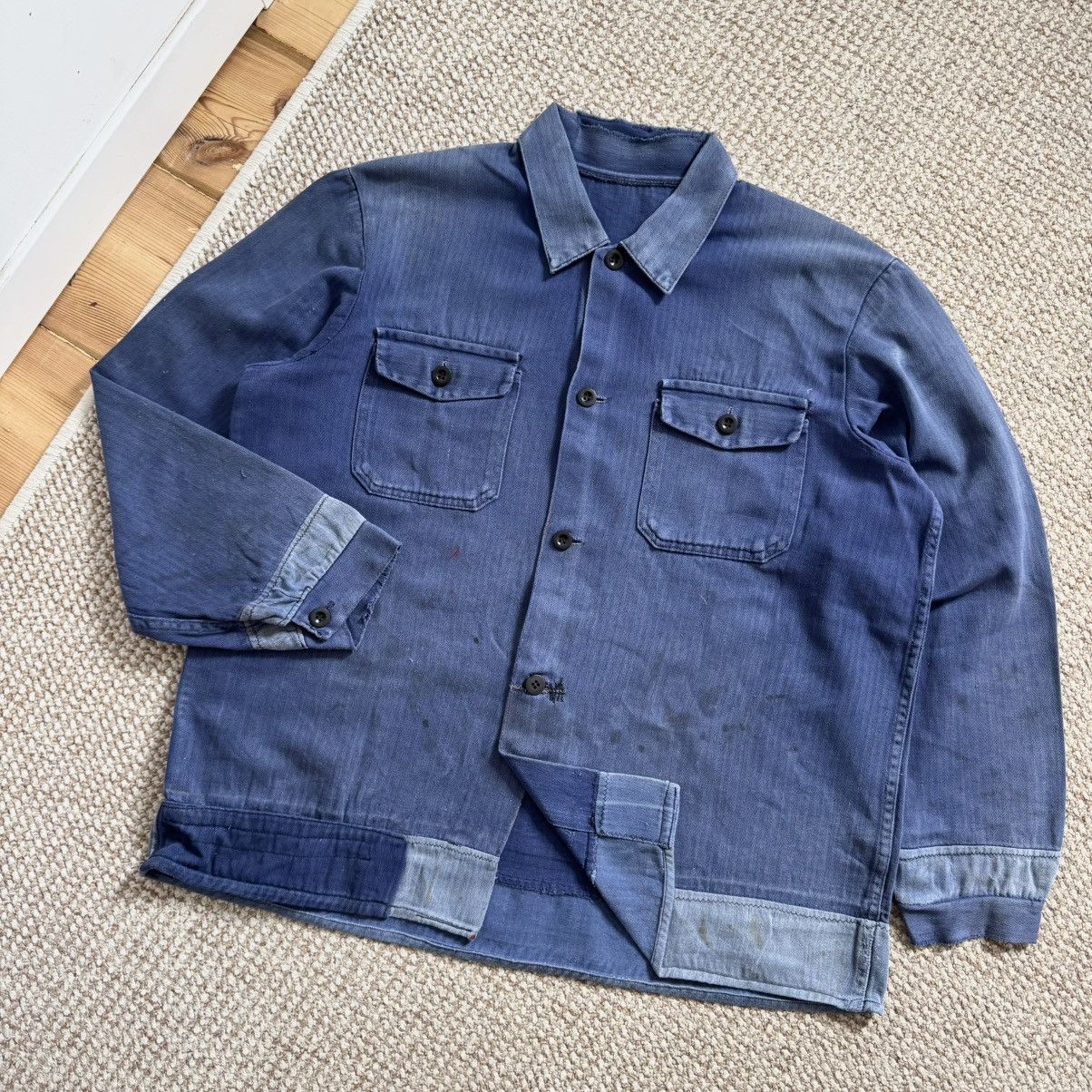 Le Laboureur 60s herringbone vintage repaired worn french jacket Size US M / EU 48-50 / 2 - 1 Thumbnail