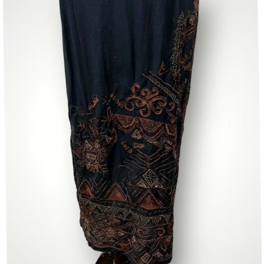 Vintage Chico’s Maxi Dress 100% Cotton Lightweight Embroidered Sleeveless Black Sz S (0) Womens Dress Size S / US 4 / IT 40 - 3 Thumbnail