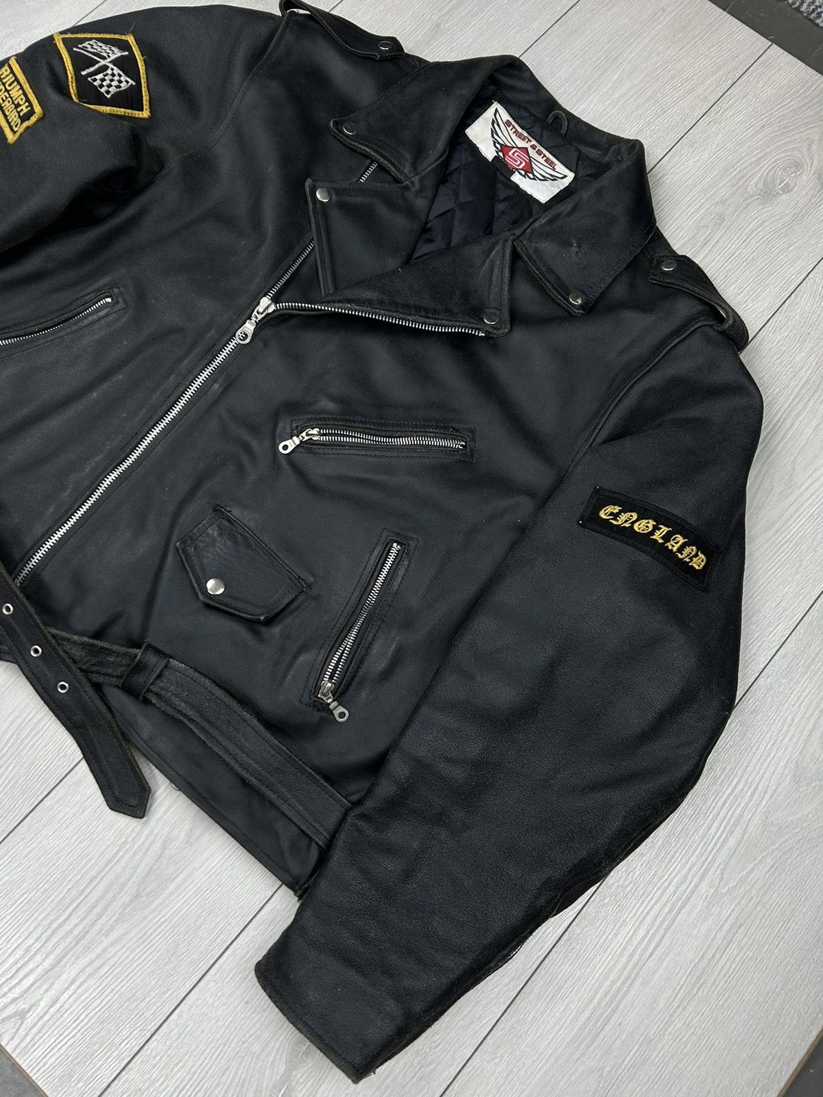 Vintage Vintage Leather Heavy Biker Jacket Black Size XL Size US XL / EU 56 / 4 - 2 Thumbnail