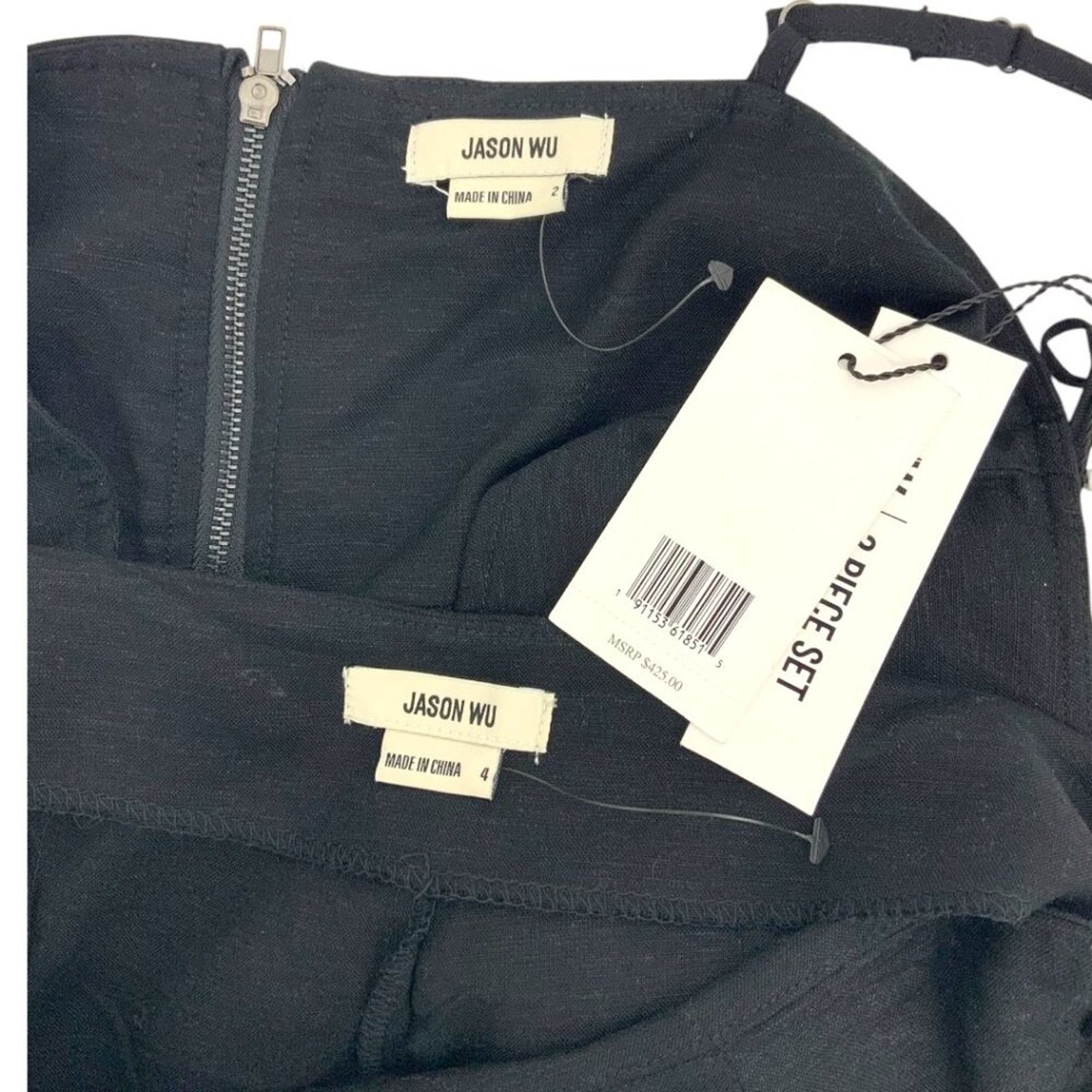 Jason Wu Jason Wu Black Linen Blend Set Small NWT $425 MSRP Size 27" / US 4 / IT 40 - 2 Thumbnail
