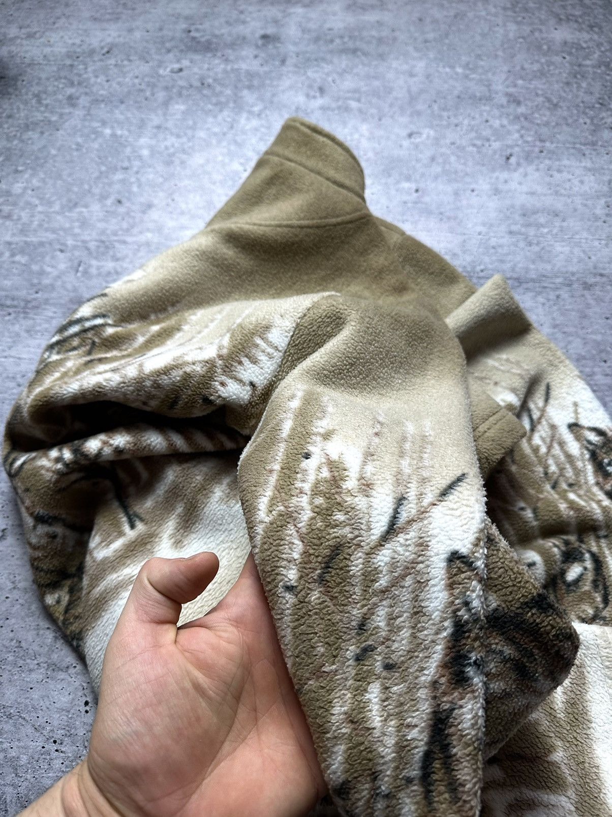 Japanese Brand × Vintage VINTAGE 90s PRINTED FLEECE WOLF DASK ANIMAL SHERPA JACKET Size US M / EU 48-50 / 2 - 8 Thumbnail