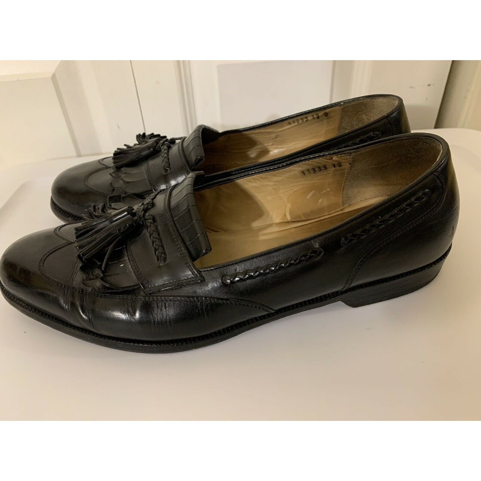 Cole Haan Cole Haan Bragano Mens Sz 12D Black Leather Slip On Tasseled Size US 12 / EU 45 - 6 Thumbnail