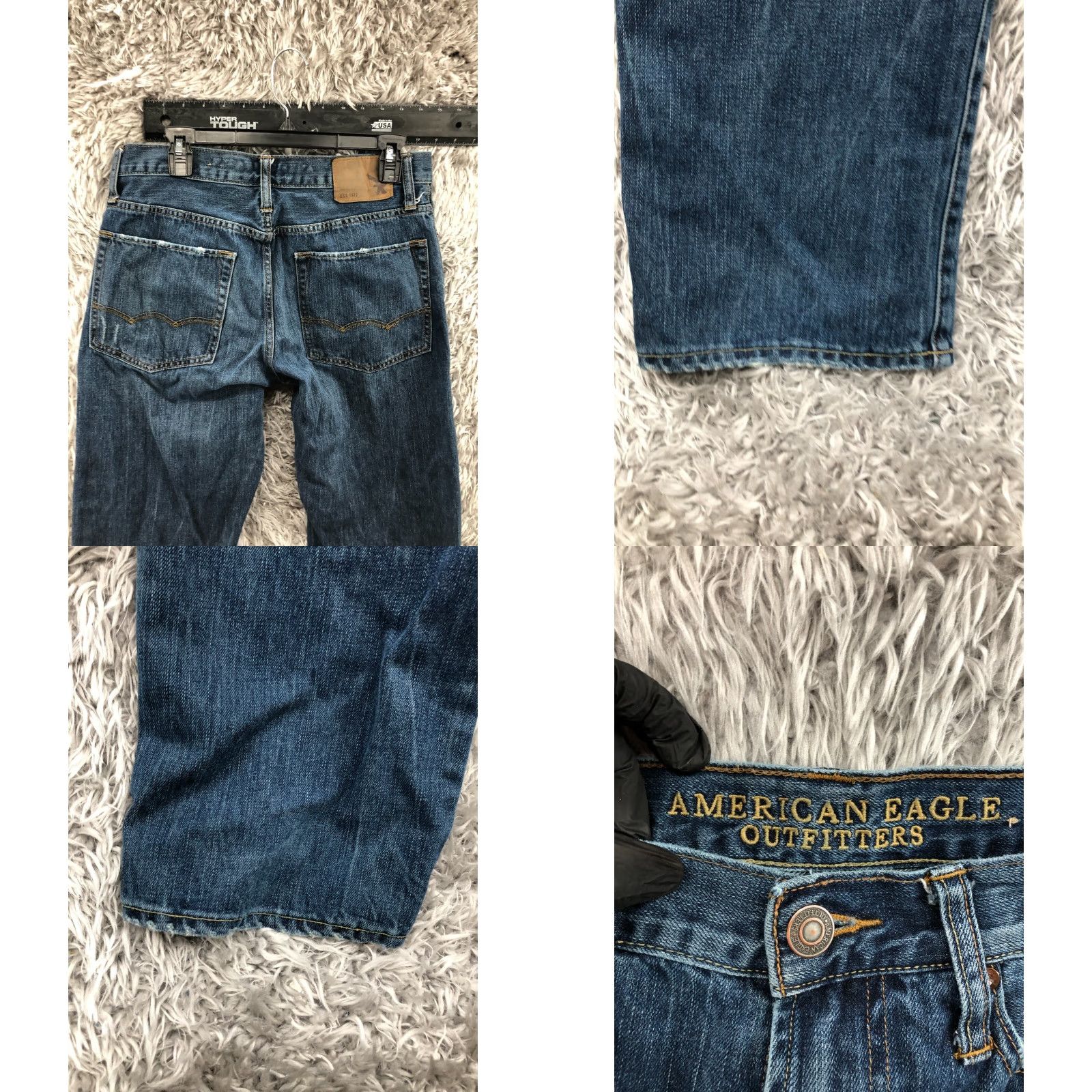 American Eagle Outfitters American Eagle Relaxed Straight Jeans Mens 31x32 Mid Rise Blue Denim Jeans Size US 31 - 8 Thumbnail