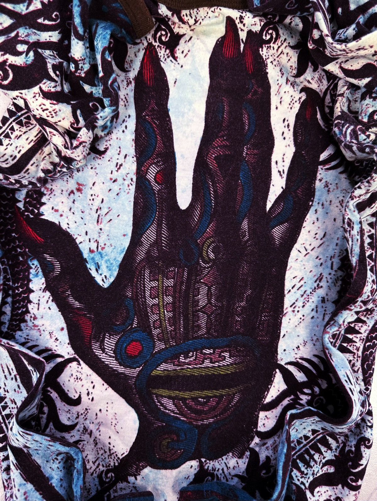 Jean Paul Gaultier 90s Jean Paul Gaultier ‘Devil’s Hand’ Gothic Tattoo T-Shirt Size US S / EU 44-46 / 1 - 2 Thumbnail