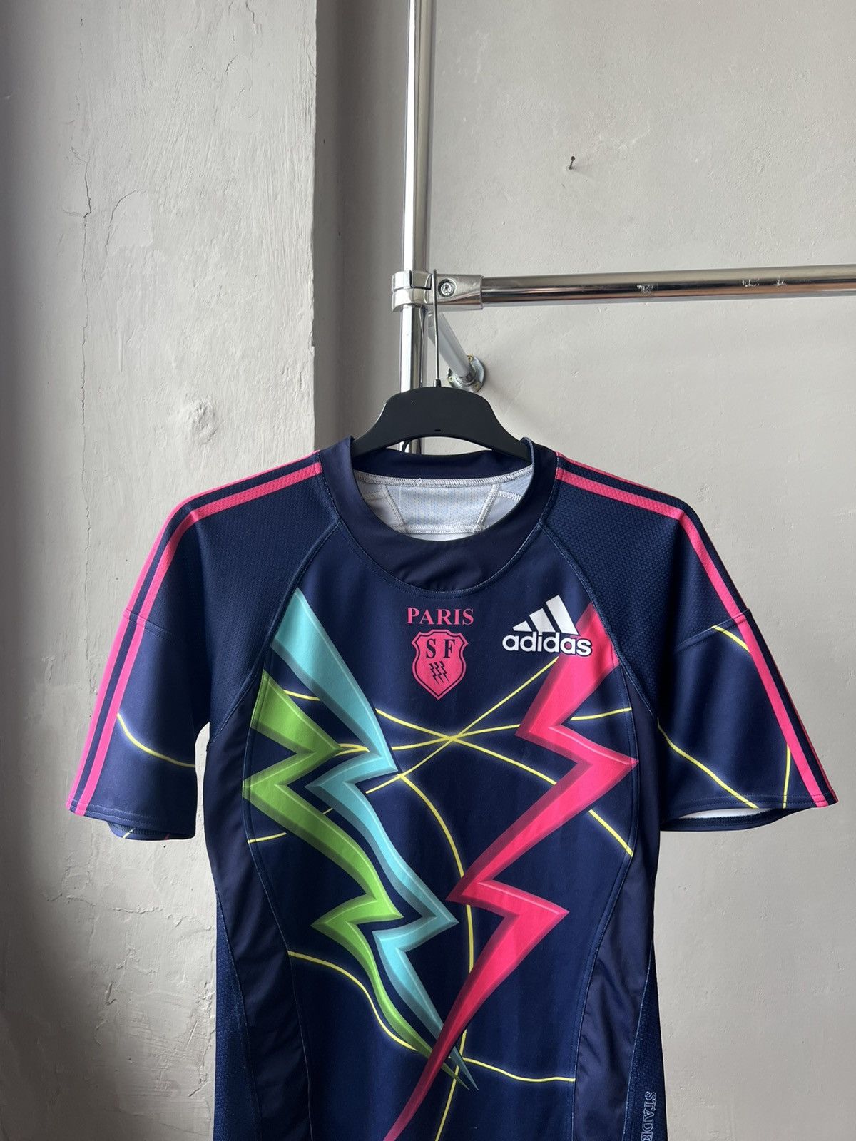 Adidas France Stade Francais Paris Rugby rare designer jersey shirt Size US M / EU 48-50 / 2 - 2 Thumbnail