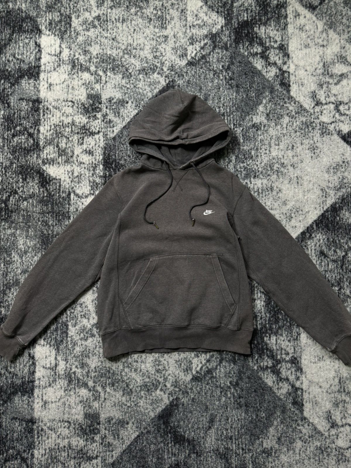 Nike × Vintage Vintage Nike Hoodie Swoosh Distressed Trashed Faded Y2K 90s Size US S / EU 44-46 / 1 - 2 Thumbnail