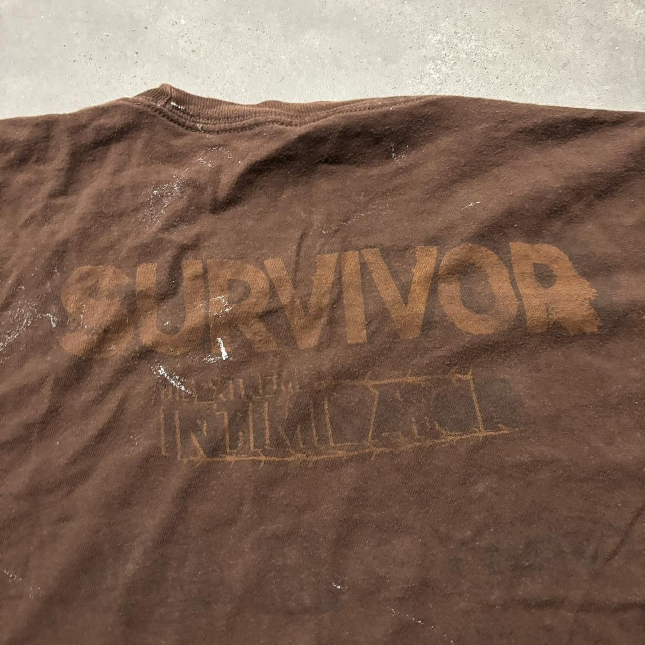 Japanese Brand × Vintage Crazy Vintage Y2K/2000s Faded Brown The Intimidator WWE Graphic Tee! Size US L / EU 52-54 / 3 - 5 Thumbnail