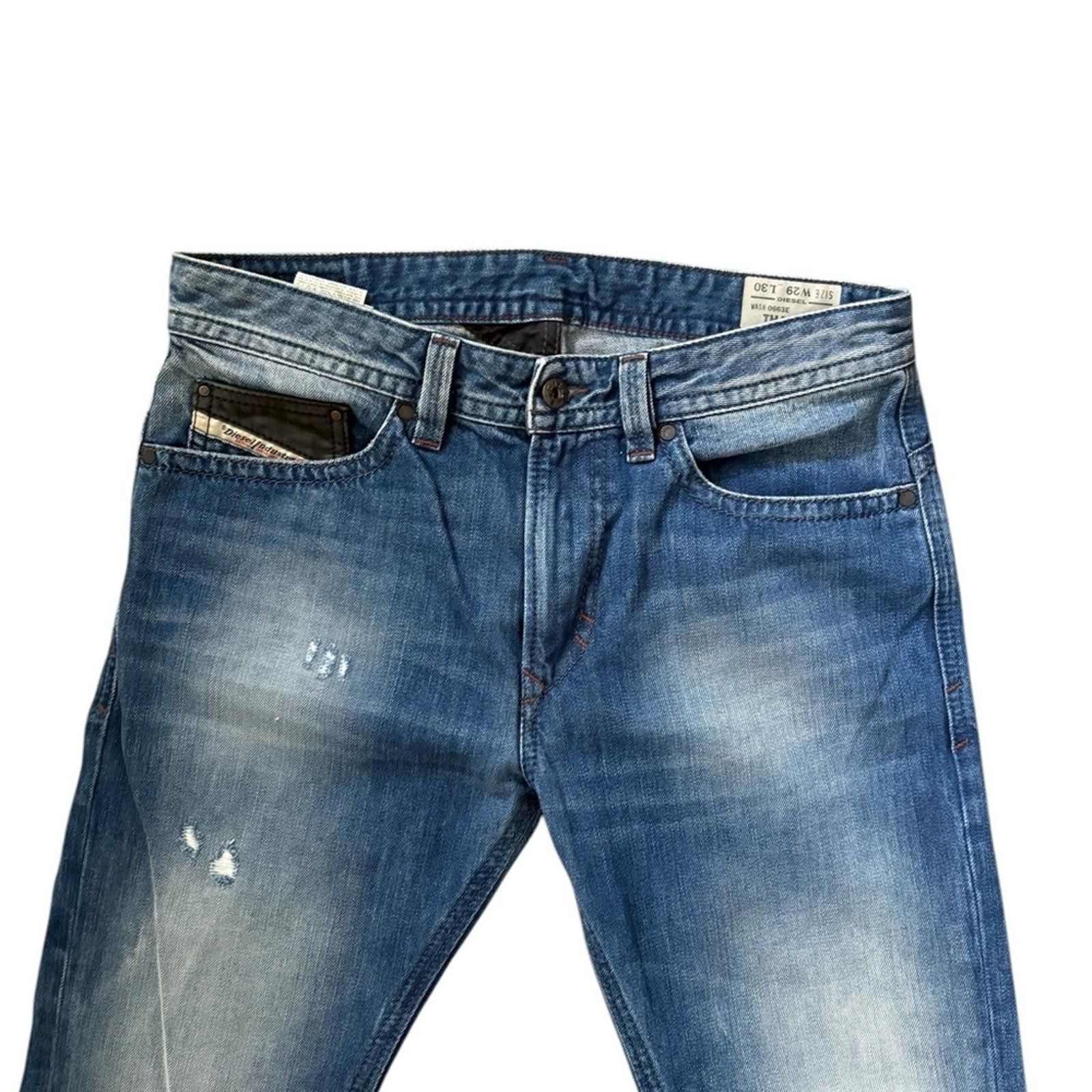 Diesel Diesel Thavar Distressed Slim Skinny Wash 0663E Jeans Sz 29 Size US 29 - 4 Thumbnail