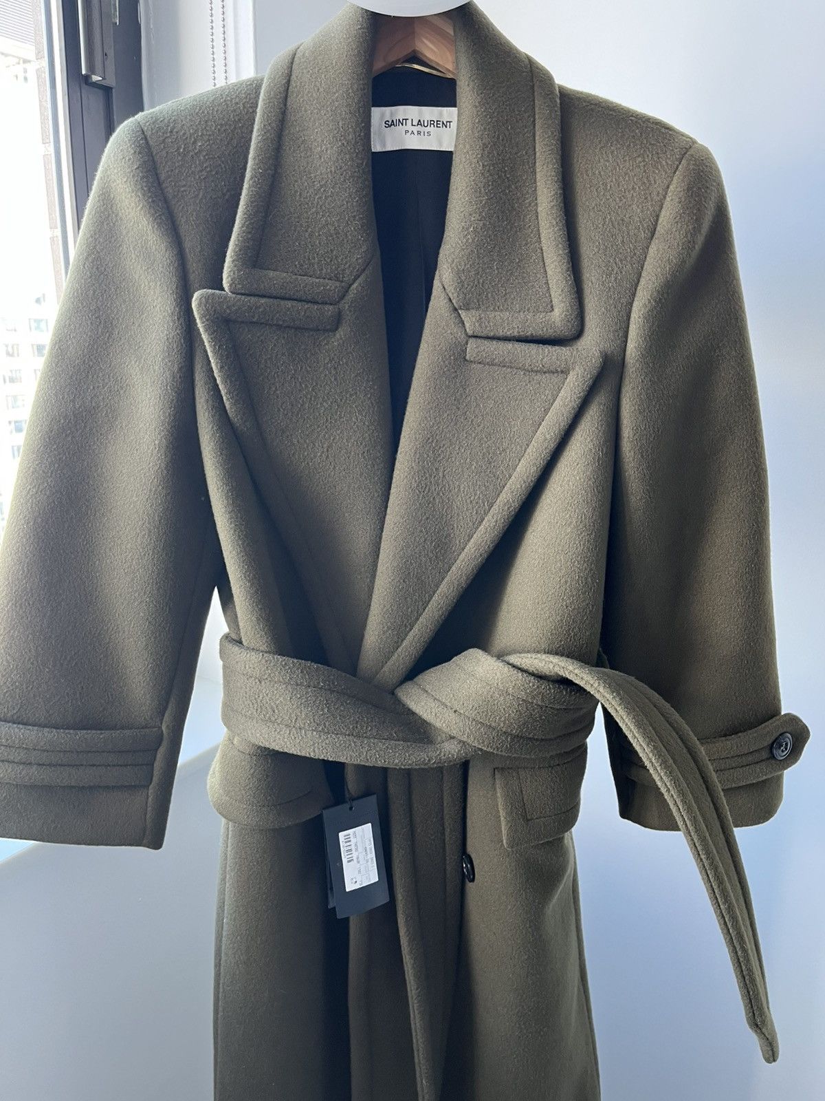 Saint Laurent Paris SAINT LAURENT Oversized Belted Double-Breasted Wool Coat Size S / US 4 / IT 40 - 2 Thumbnail