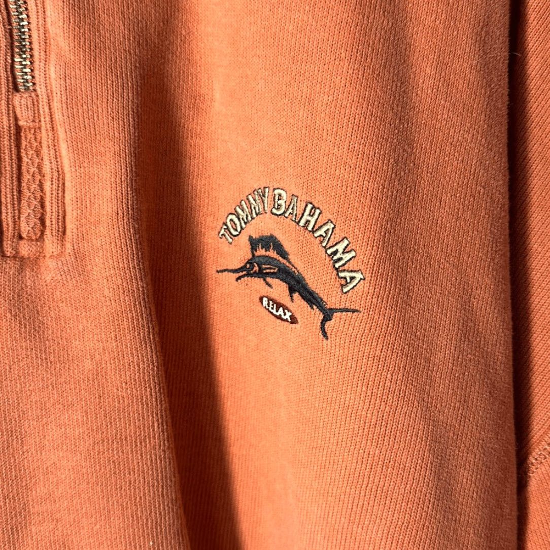 Tommy Bahama Tommy Bahama Shirt Men XL Orange Long Sleeve Mock Neck Quarter Zip Pullover Sweater Size US XL / EU 56 / 4 - 3 Thumbnail