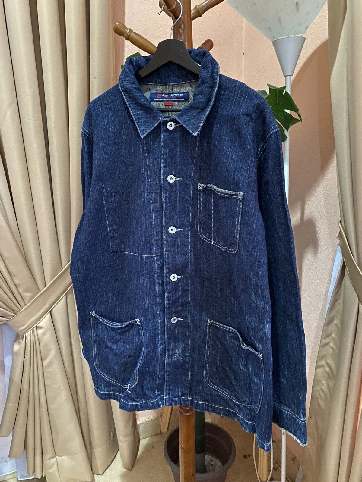 Japanese Brand Billy Stone’s Vintage Workwear Denim Jacket – Indigo Blue Size US XL / EU 56 / 4 - 5 Thumbnail