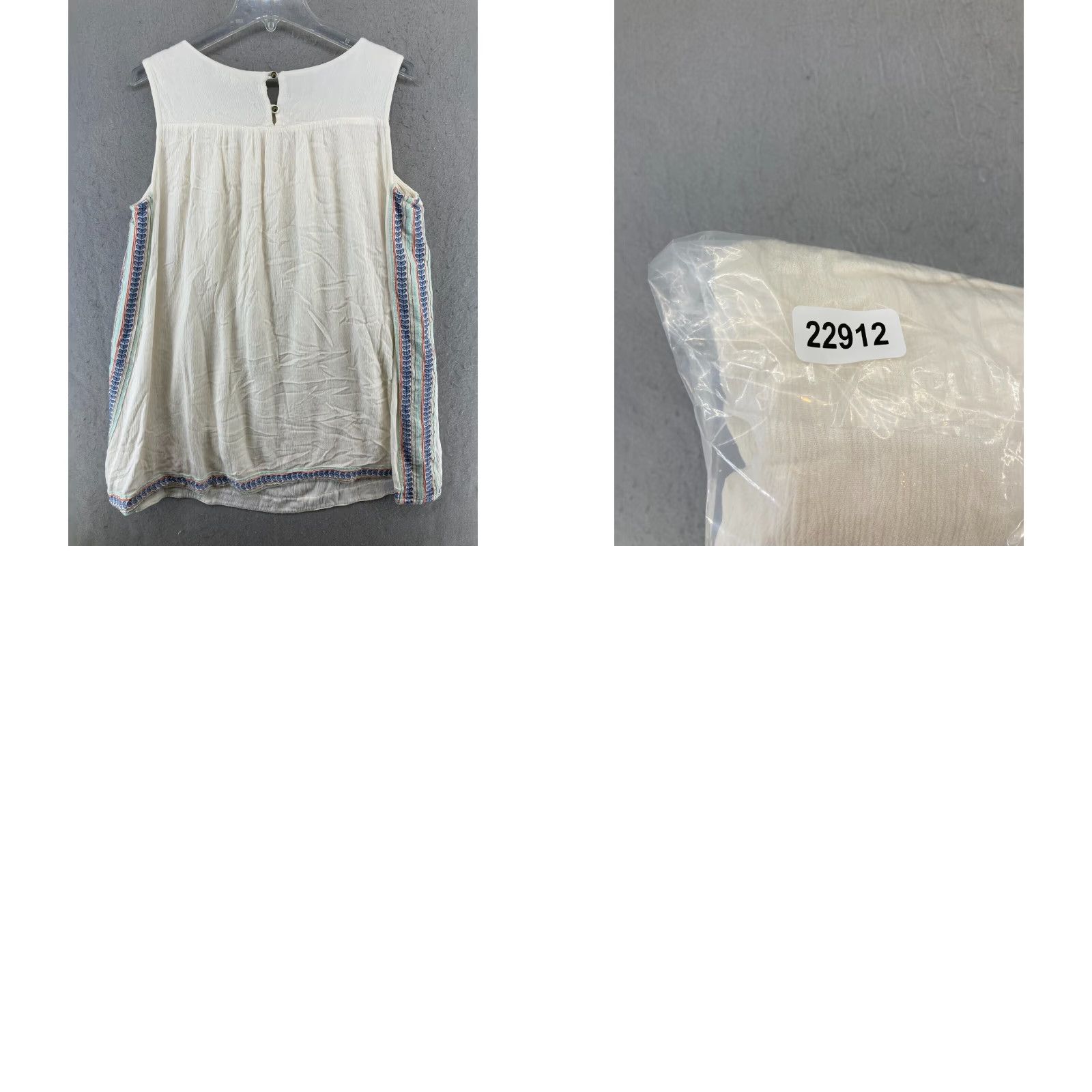 Vintage Altar'd State Womens Blouse Medium White Boho Sleeveless Scoop Neck Tunic Peasant Casual Size M / US 6-8 / IT 42-44 - 8 Thumbnail