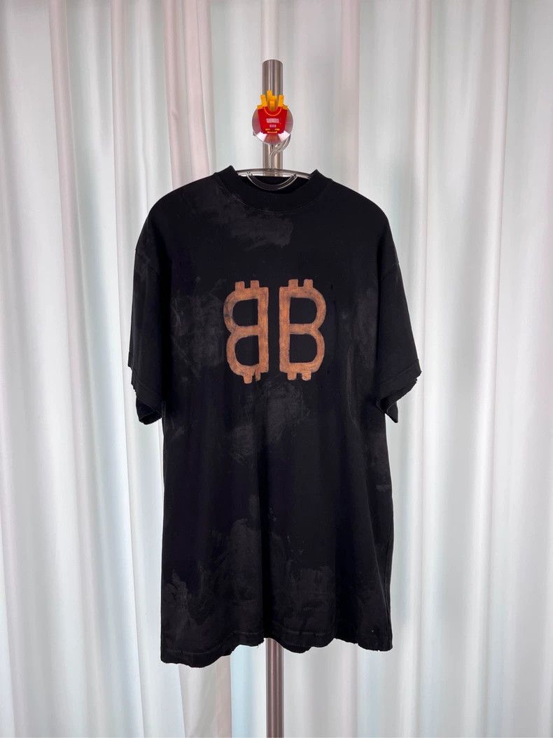Balenciaga Double B Bitcoin Washed Mud Dye Made Old Short