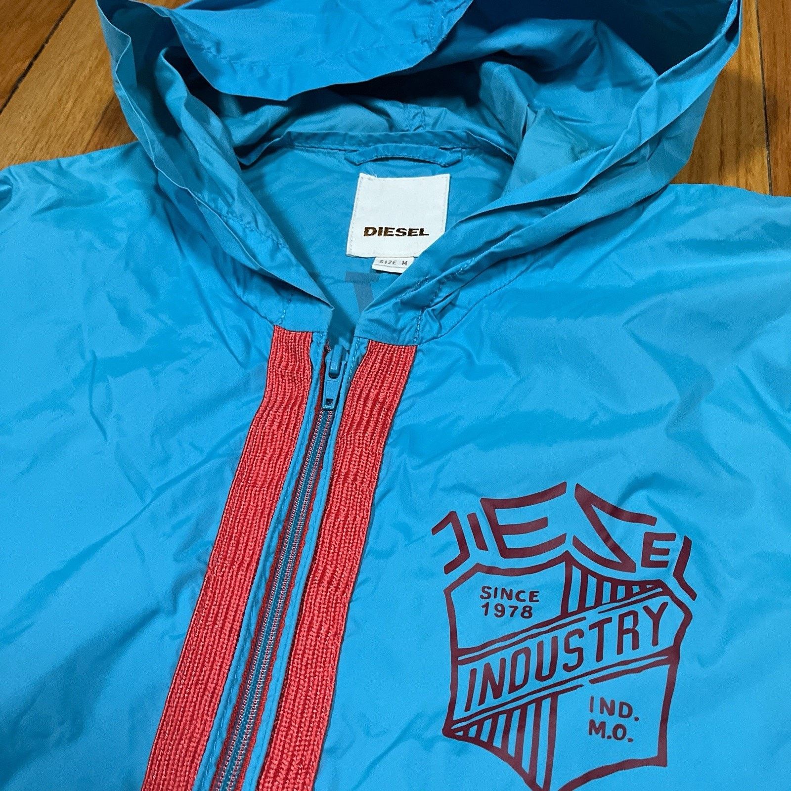 Diesel Diesel Lightweight Windbreaker Jacket Blue NeverForget Stain Size US M / EU 48-50 / 2 - 3 Thumbnail