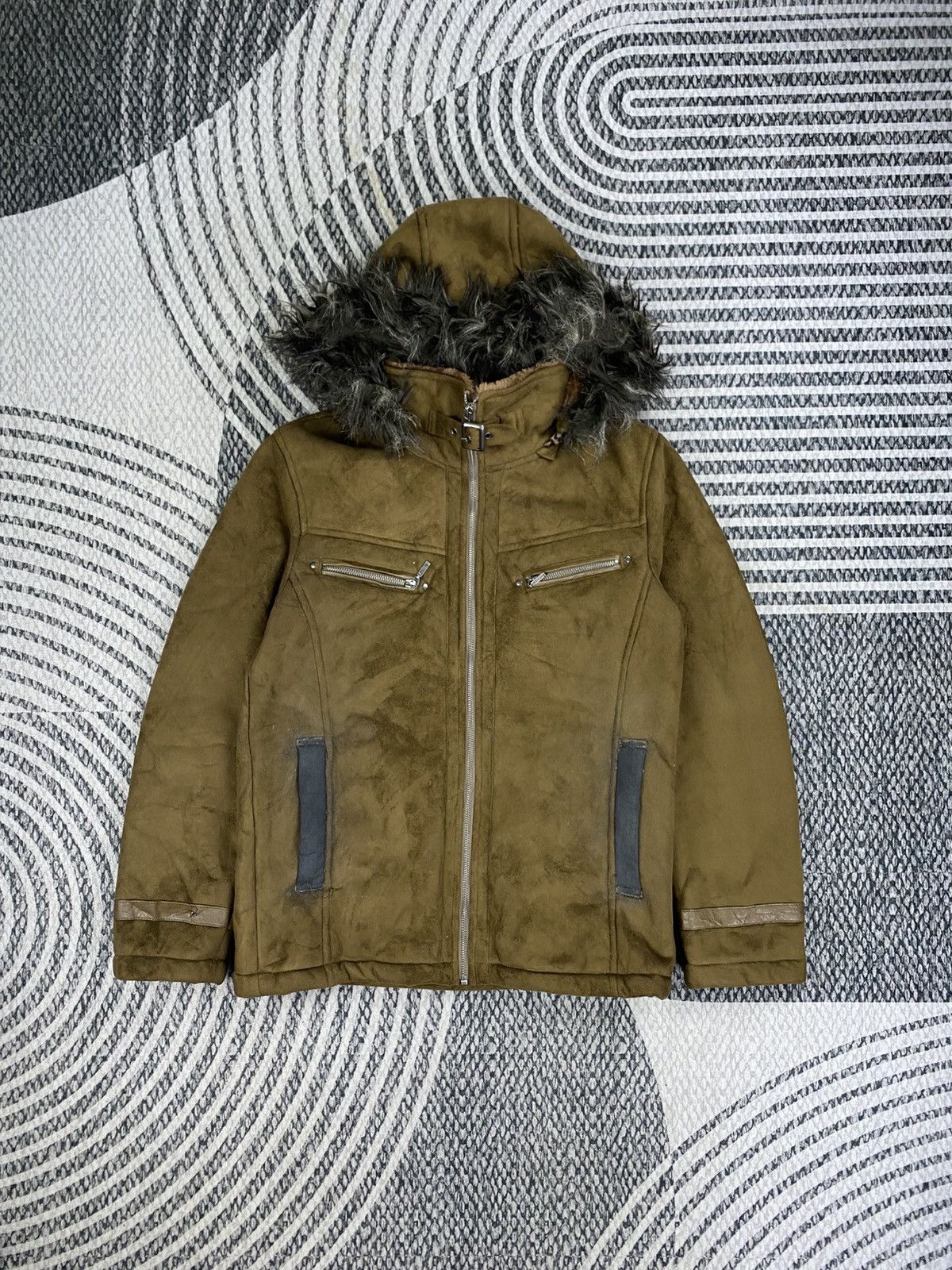 Hysteric Glamour Vtg Louis Cavlon Faux Fur Hooded Suede jacket Size US S / EU 44-46 / 1 - 1 Thumbnail