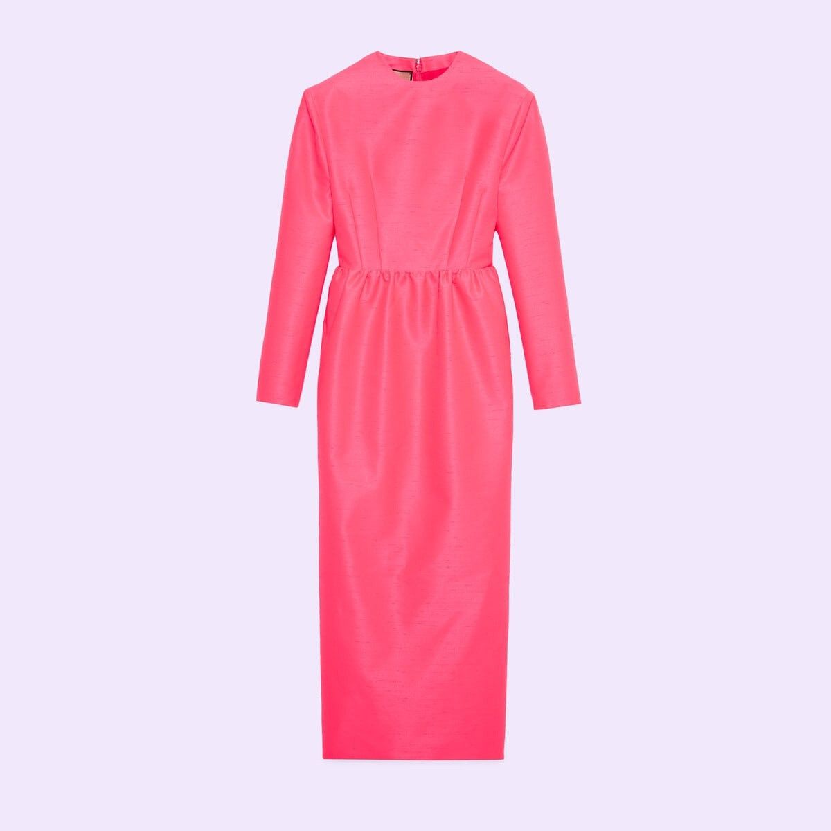 Gucci o1s1wg111025 Silk Blend Midi Dress With Collar in Pink Size S / US 4 / IT 40 - 1 Thumbnail