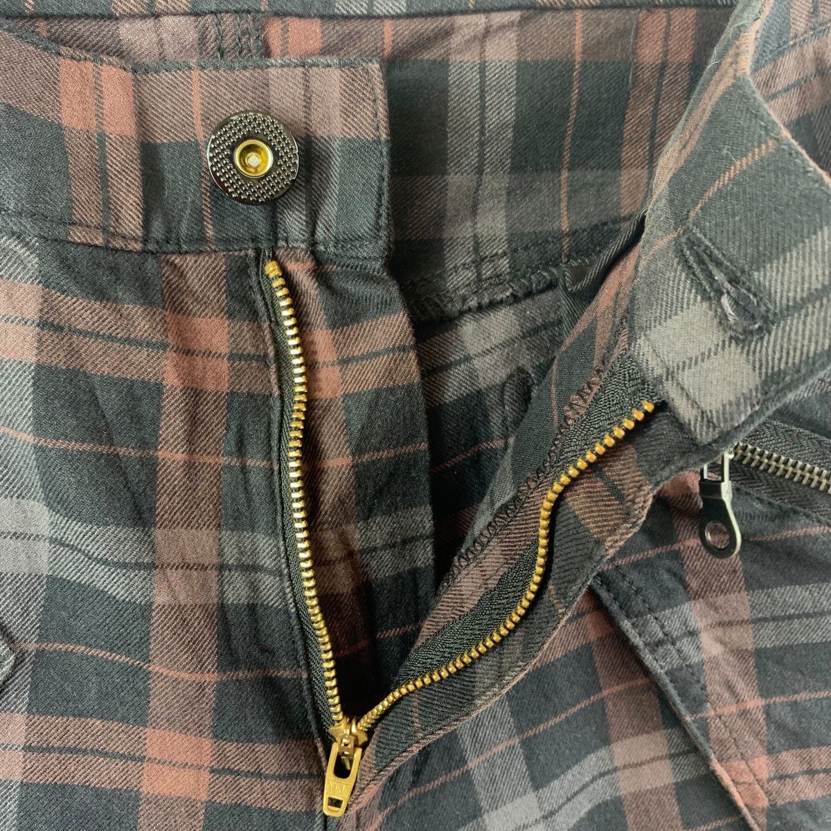 Japanese Brand × PPFM PPFM Curve multipocket checkered punk design jeans Size US 33 - 15 Thumbnail