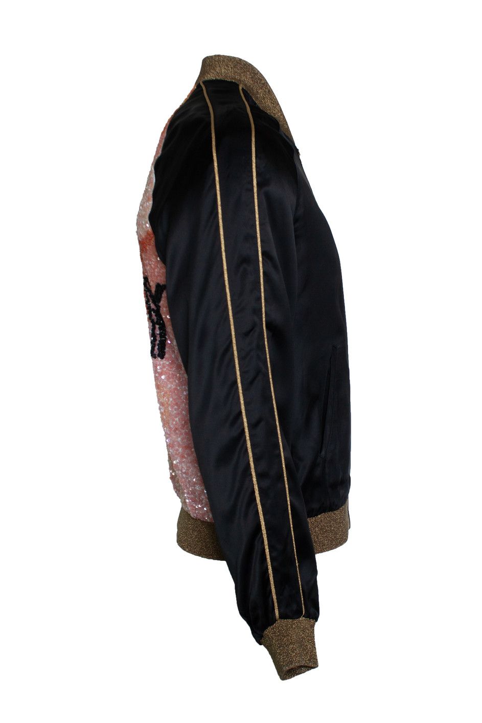 Saint Laurent Paris Saint Laurent, Black sequins baby bomber jacket Size US M / EU 48-50 / 2 - 4 Thumbnail